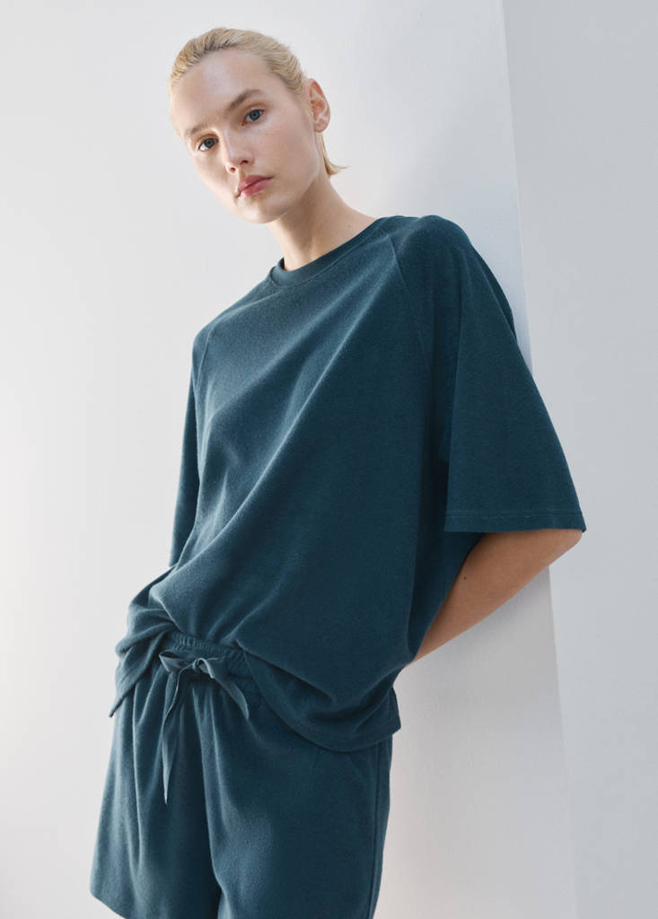 Terry cotton sweater — Blue