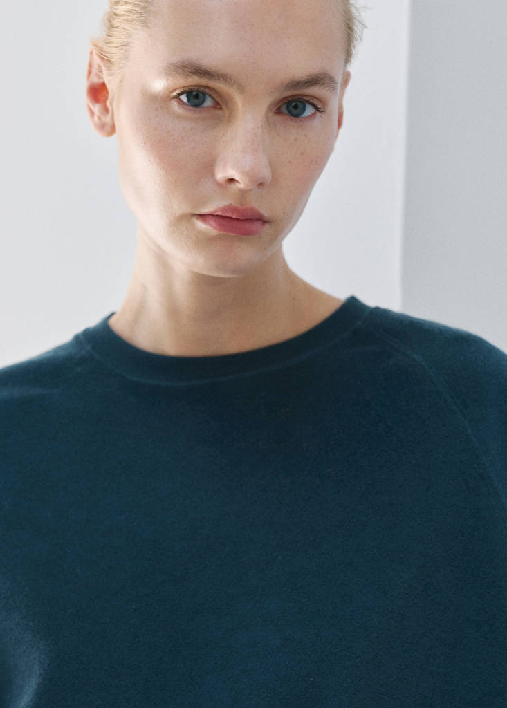 Terry cotton sweater — Blue