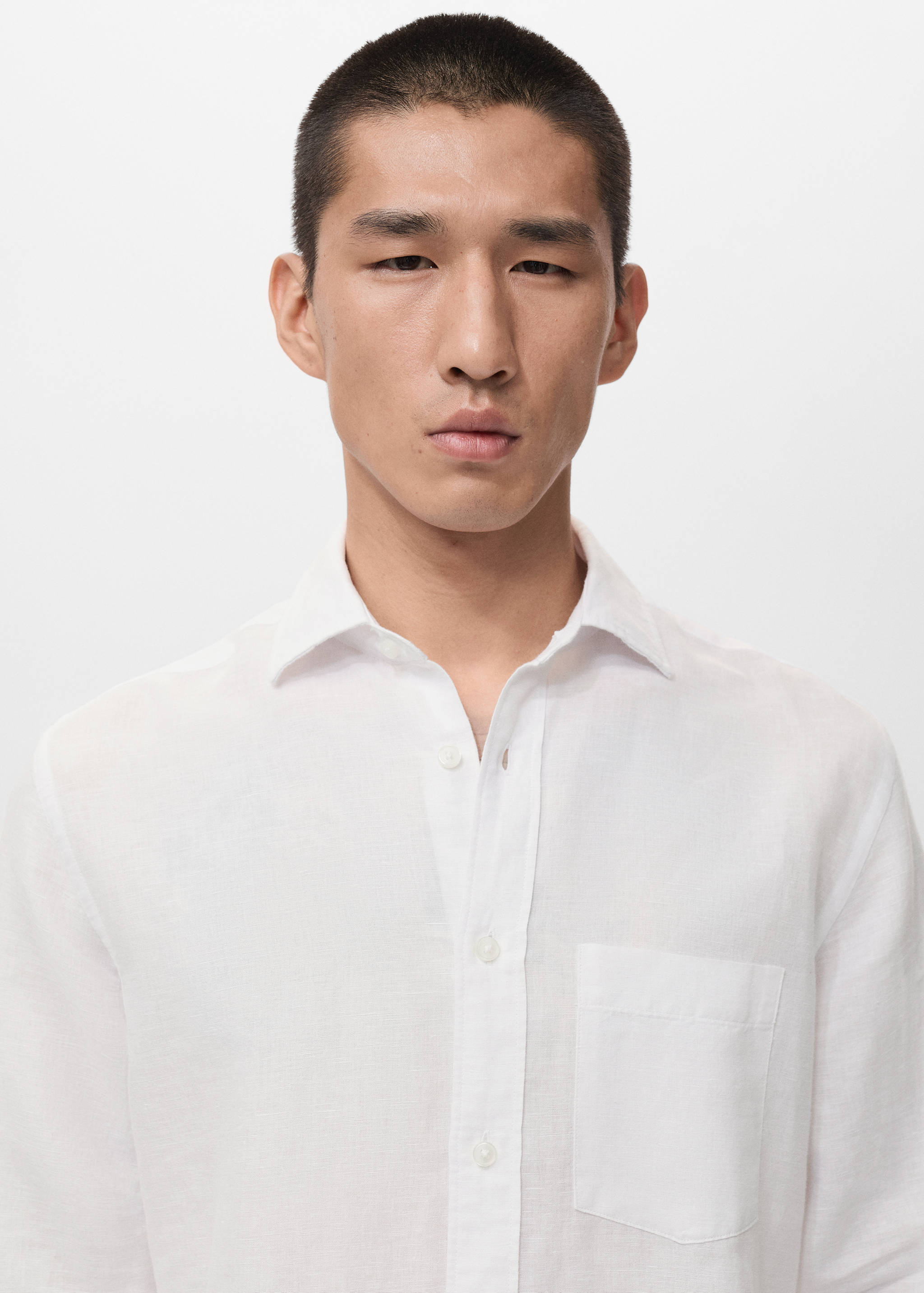 Льняная рубашка с карманом - Деталь изделия 2