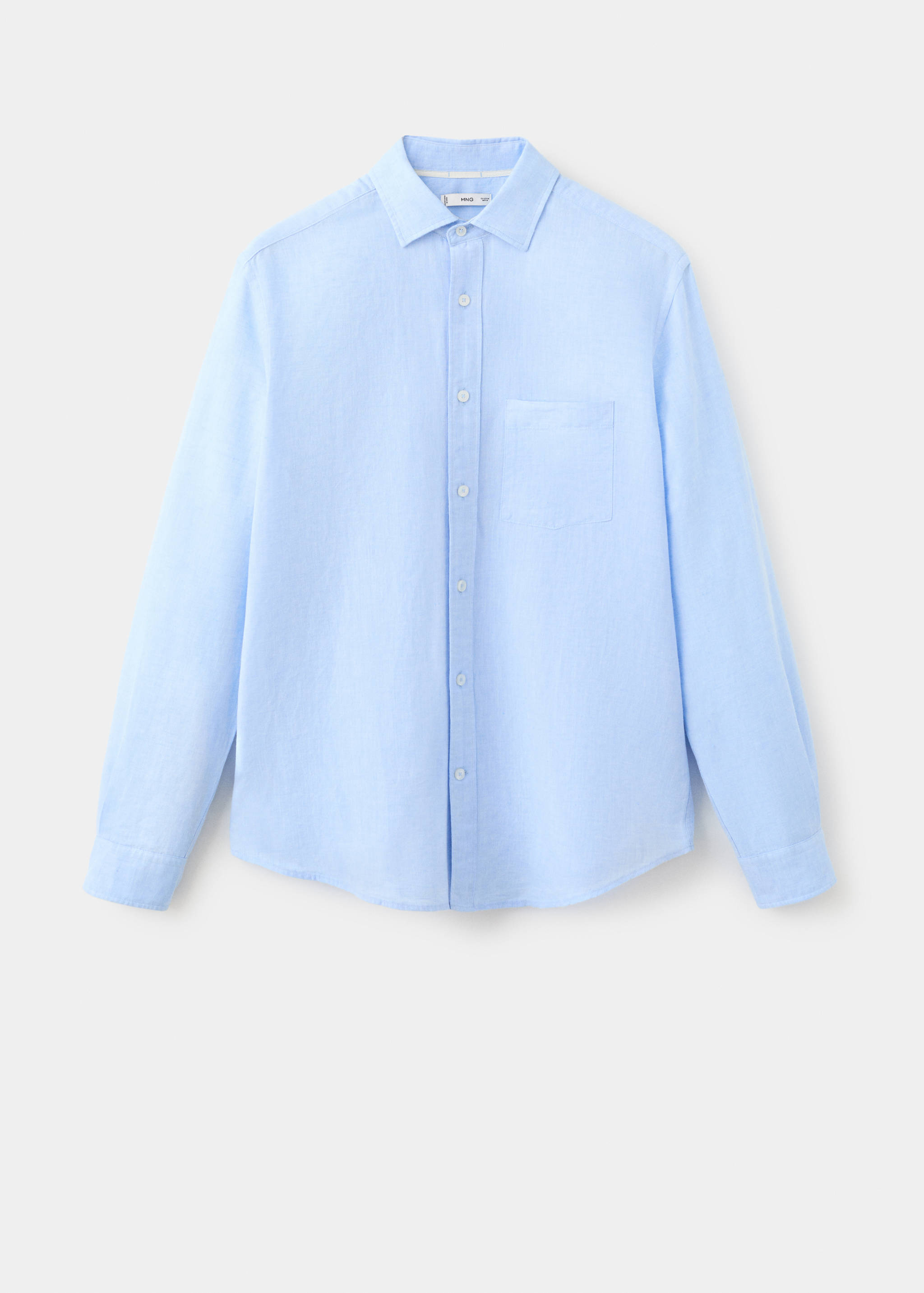 Льняная рубашка с карманом - Изделие без модели