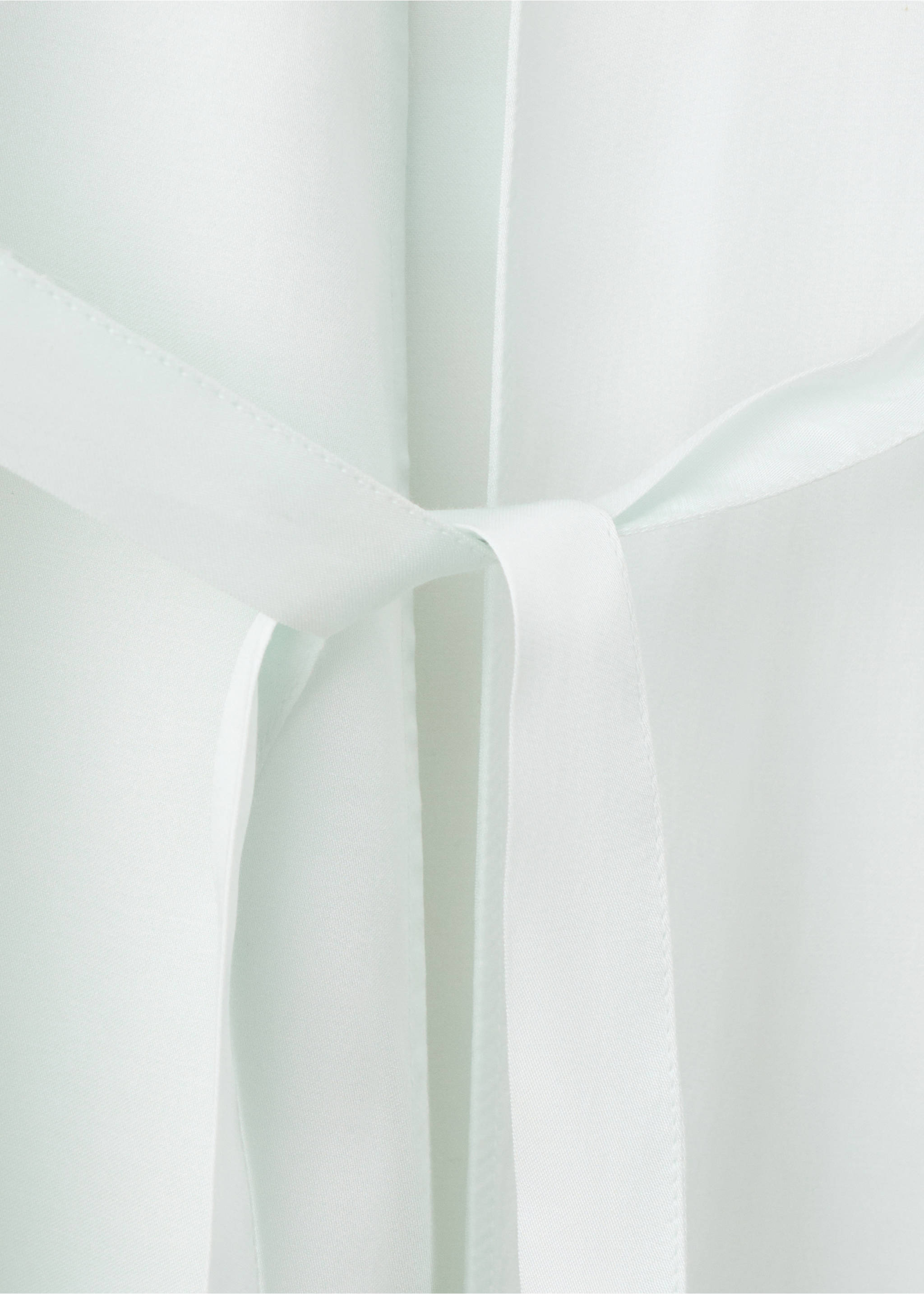 Satin robe with embroidered bow - Details of the article 8, Blue. Ref: 27073331-00.