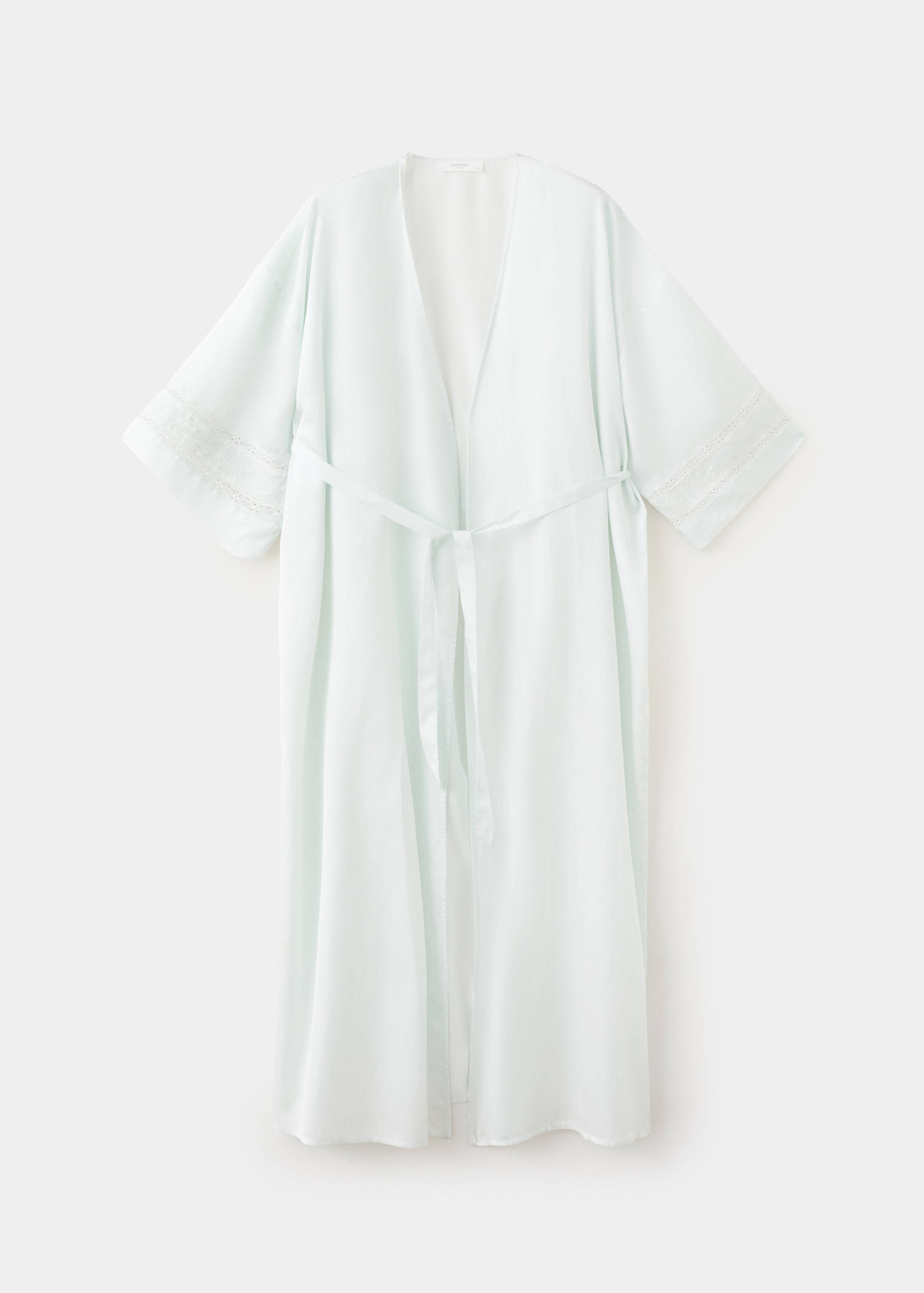 Satin robe with embroidered bow - Article without model