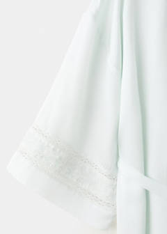 Satin robe with embroidered bow — Blue 9