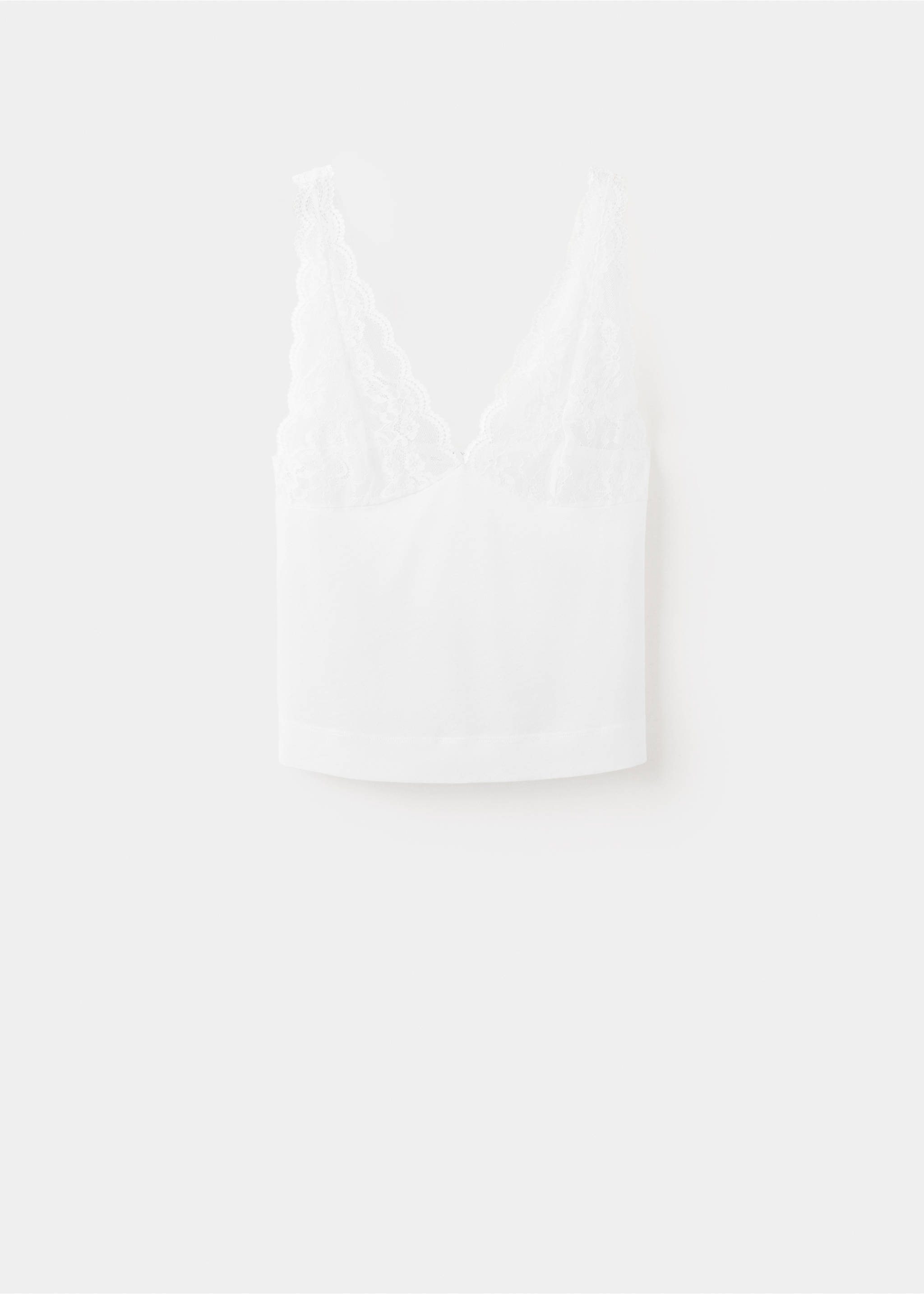 Top à dentelle avec décolleté dans le dos - Article sans modèle, Blanc. Ref: 27073332-00.