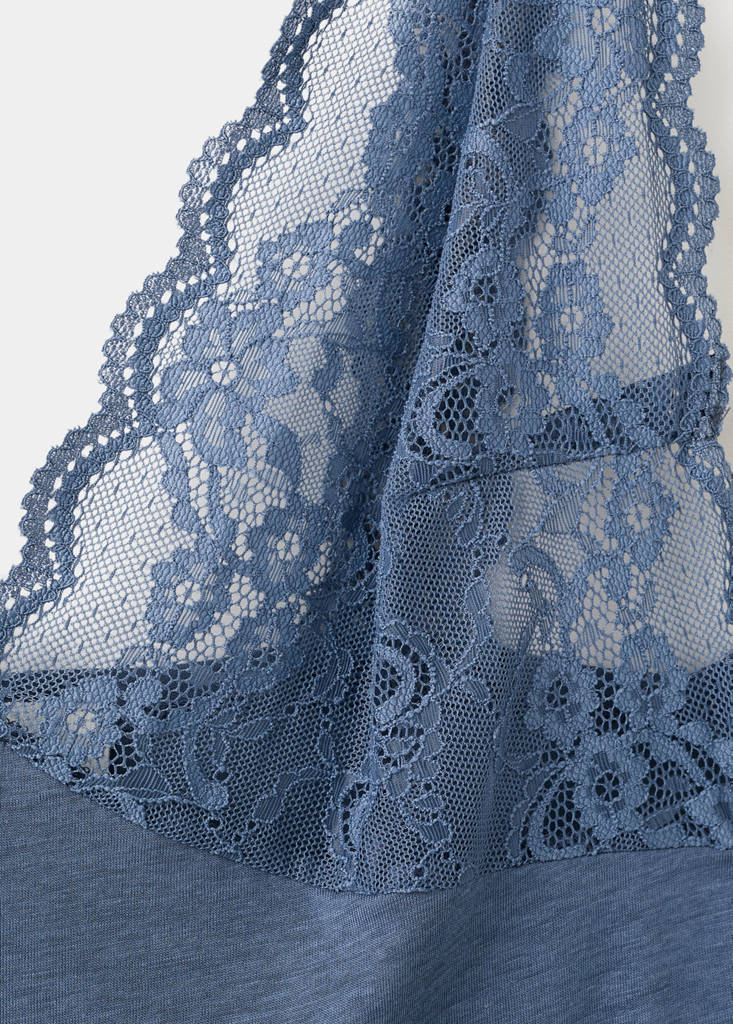 Lace backless top — Blue