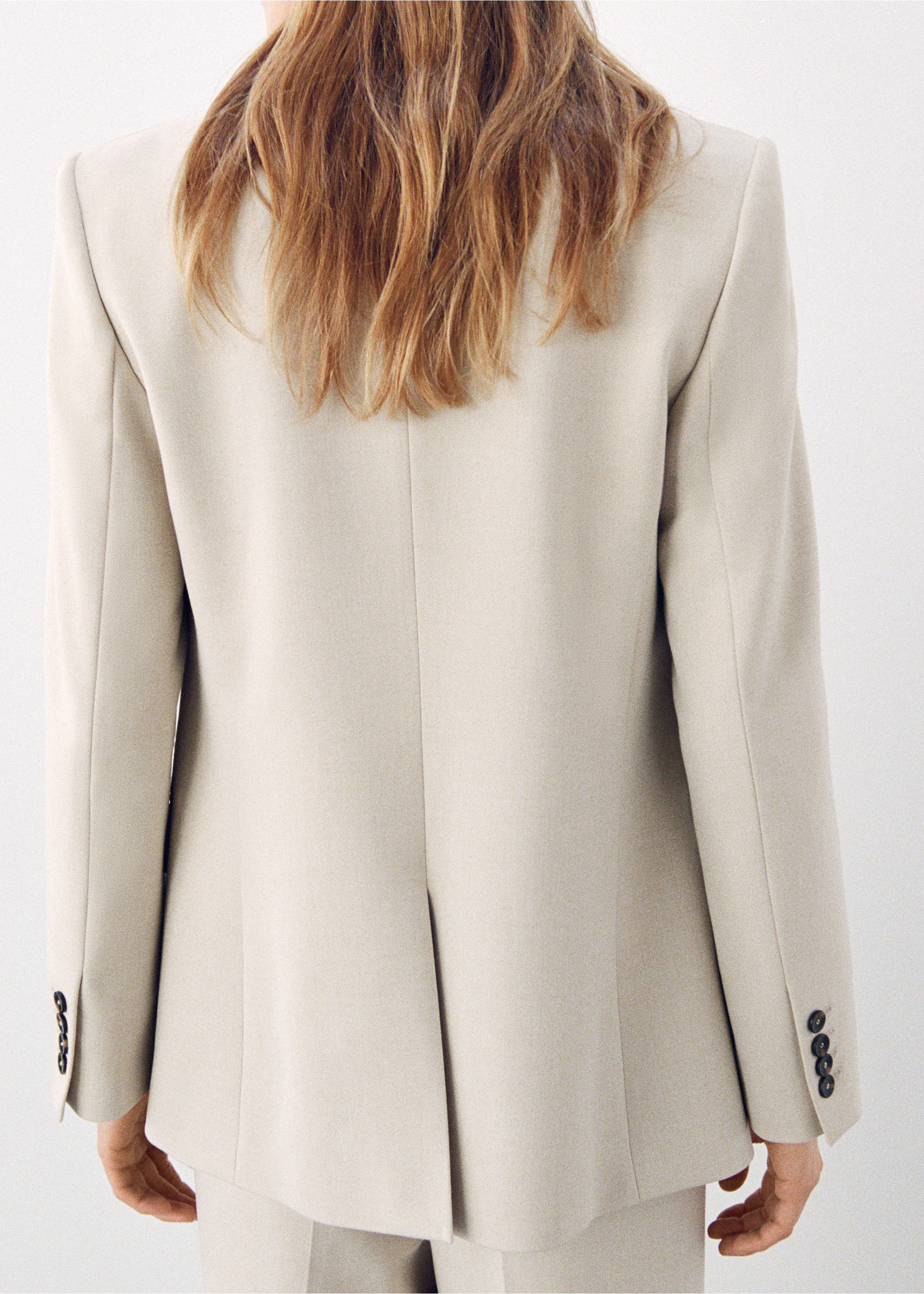 Double-breasted suit jacket - Reverse of the article, Ivory White. Ref: 27073333-00.