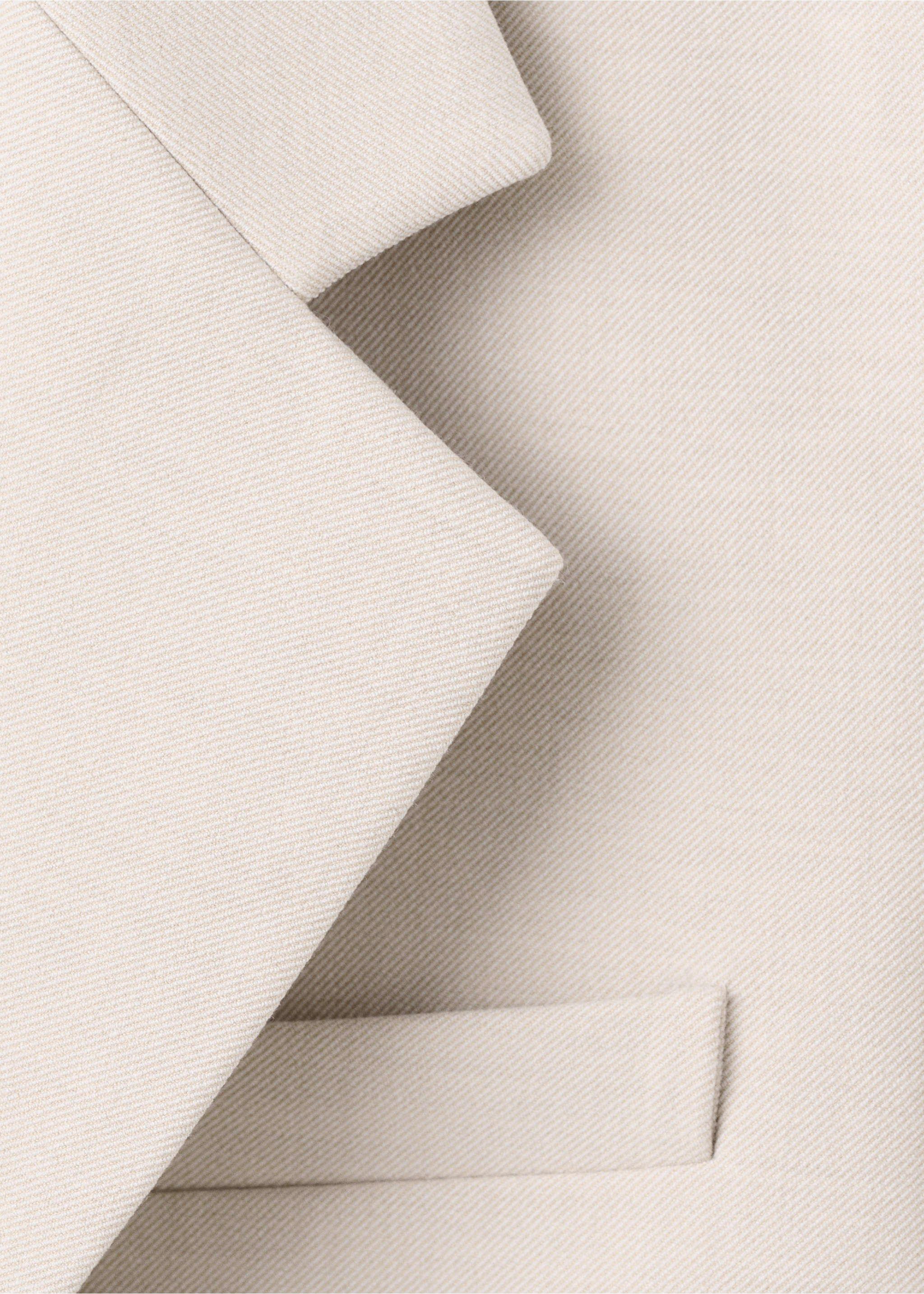 Double-breasted suit jacket - Details of the article 8, Ivory White. Ref: 27073333-00.
