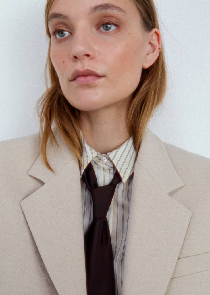 Double-breasted suit blazer
