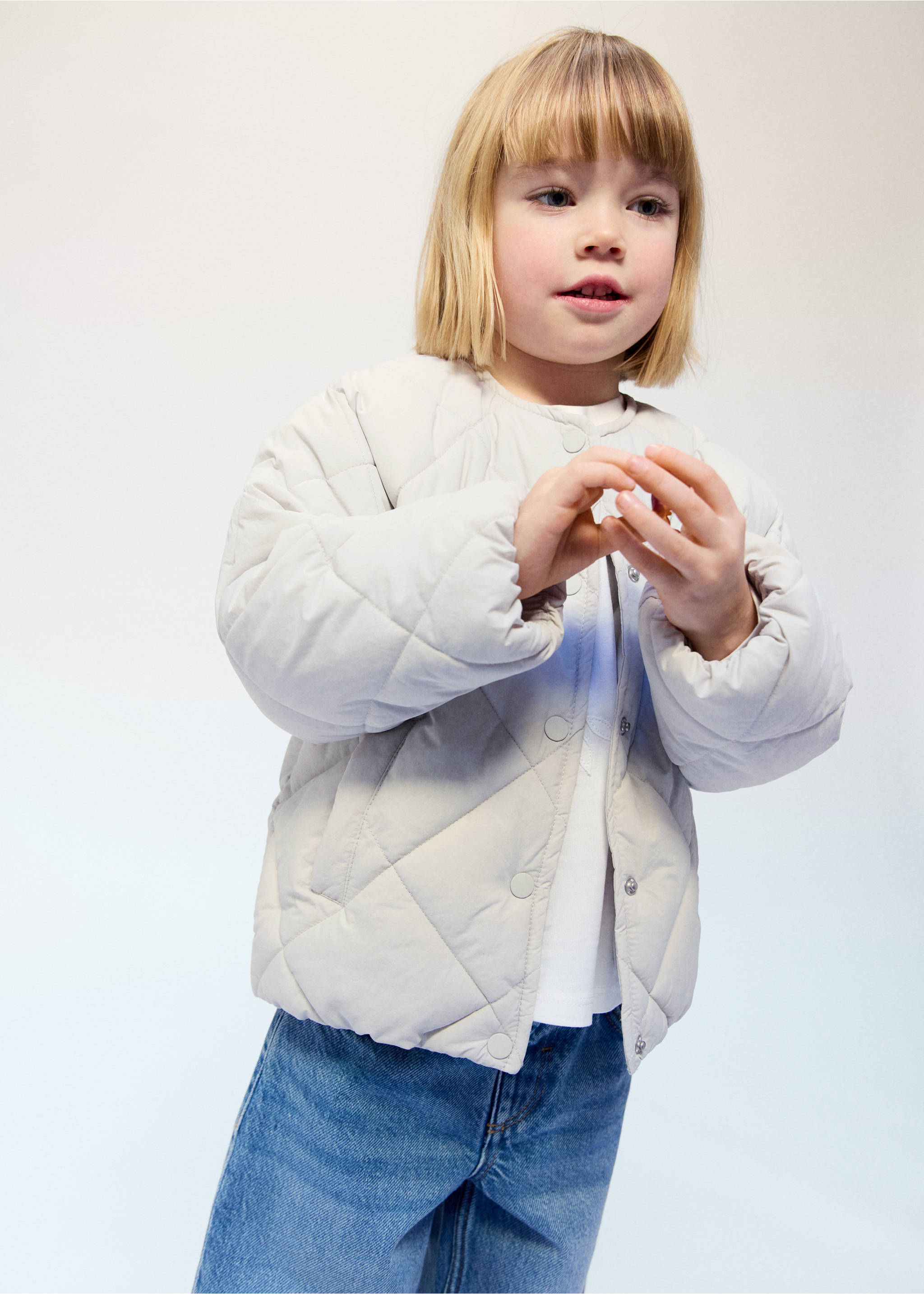 Anorak acolchado - Plano medio, Gris claro/pastel. Ref: 27073335-00.