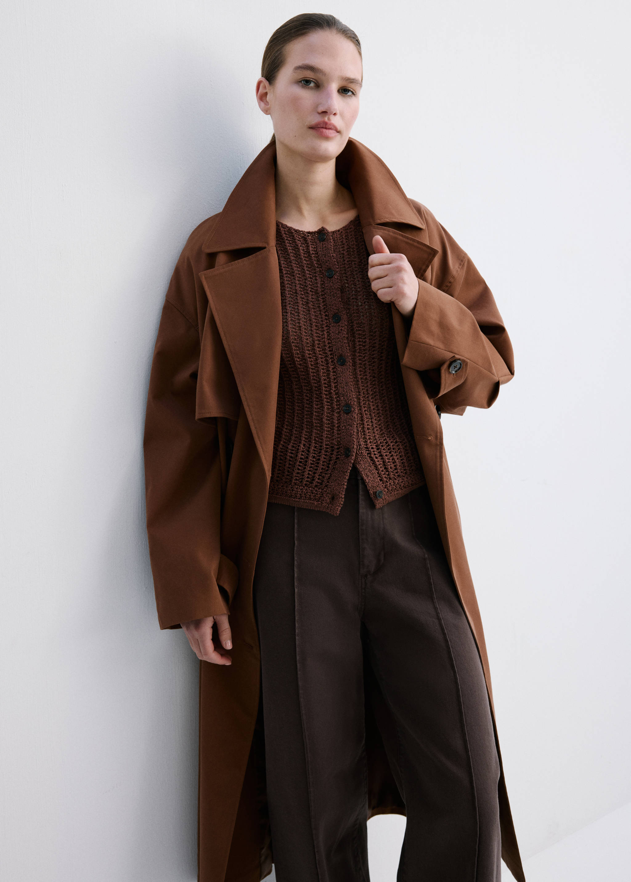 Джинсы wide leg с высокой посадкой и декоративными швами - Деталь изделия 1