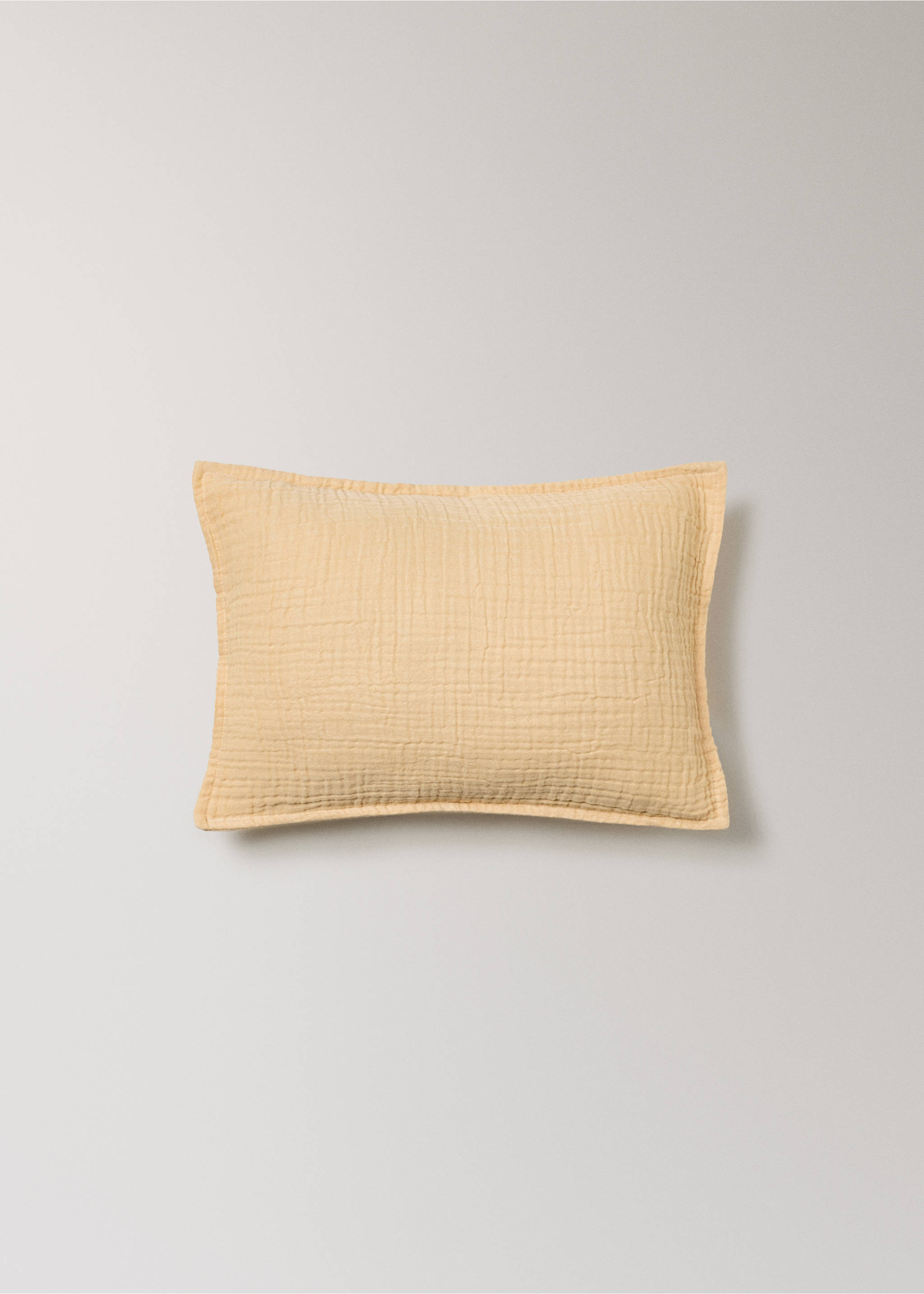 Children's cushion cover cotton gauze garment-dyed 30x40cm - Article without model, Yellow. Ref: 27073338-00.