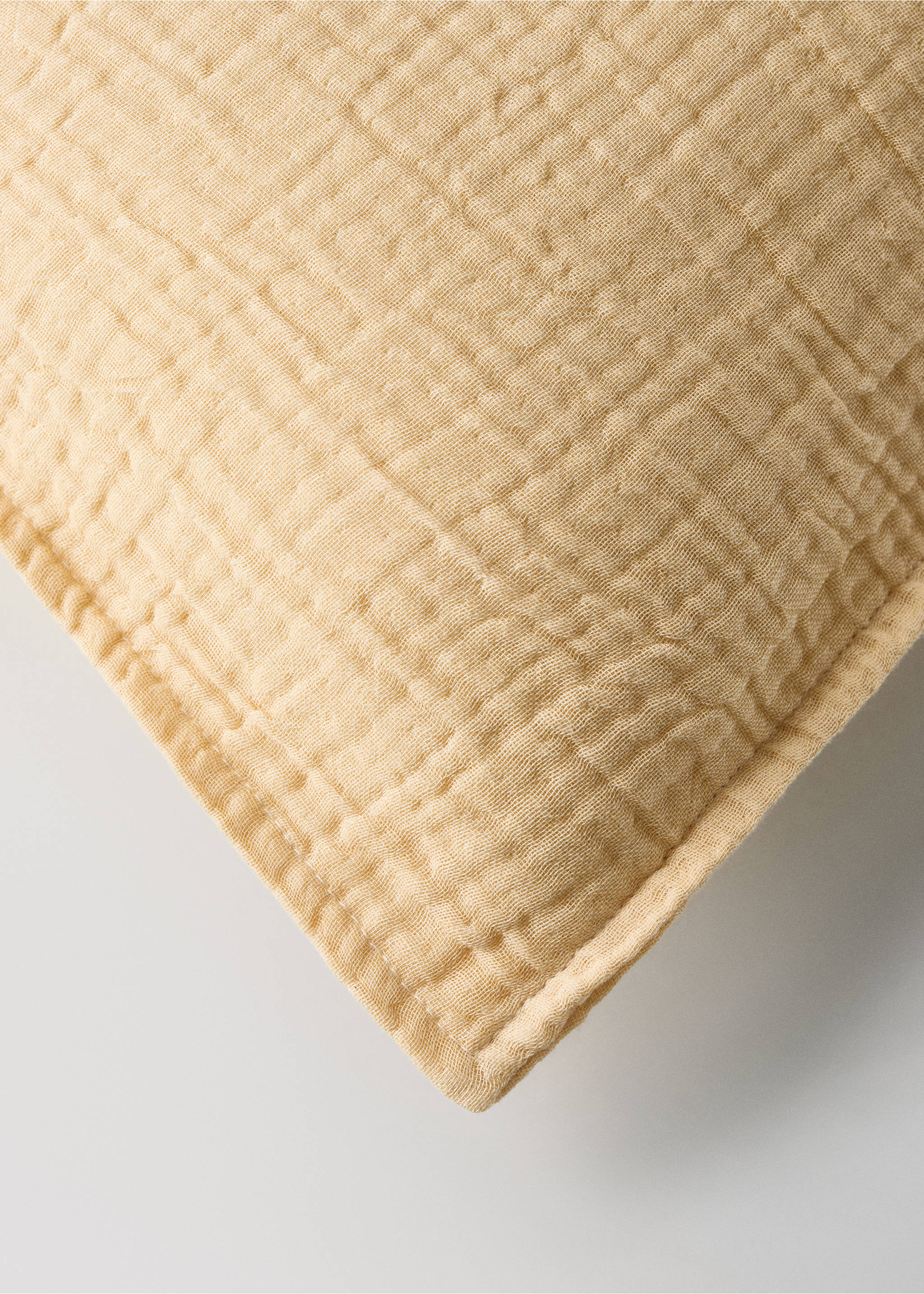 Children's cushion cover cotton gauze garment-dyed 30x40cm - Details of the article 1, Yellow. Ref: 27073338-00.