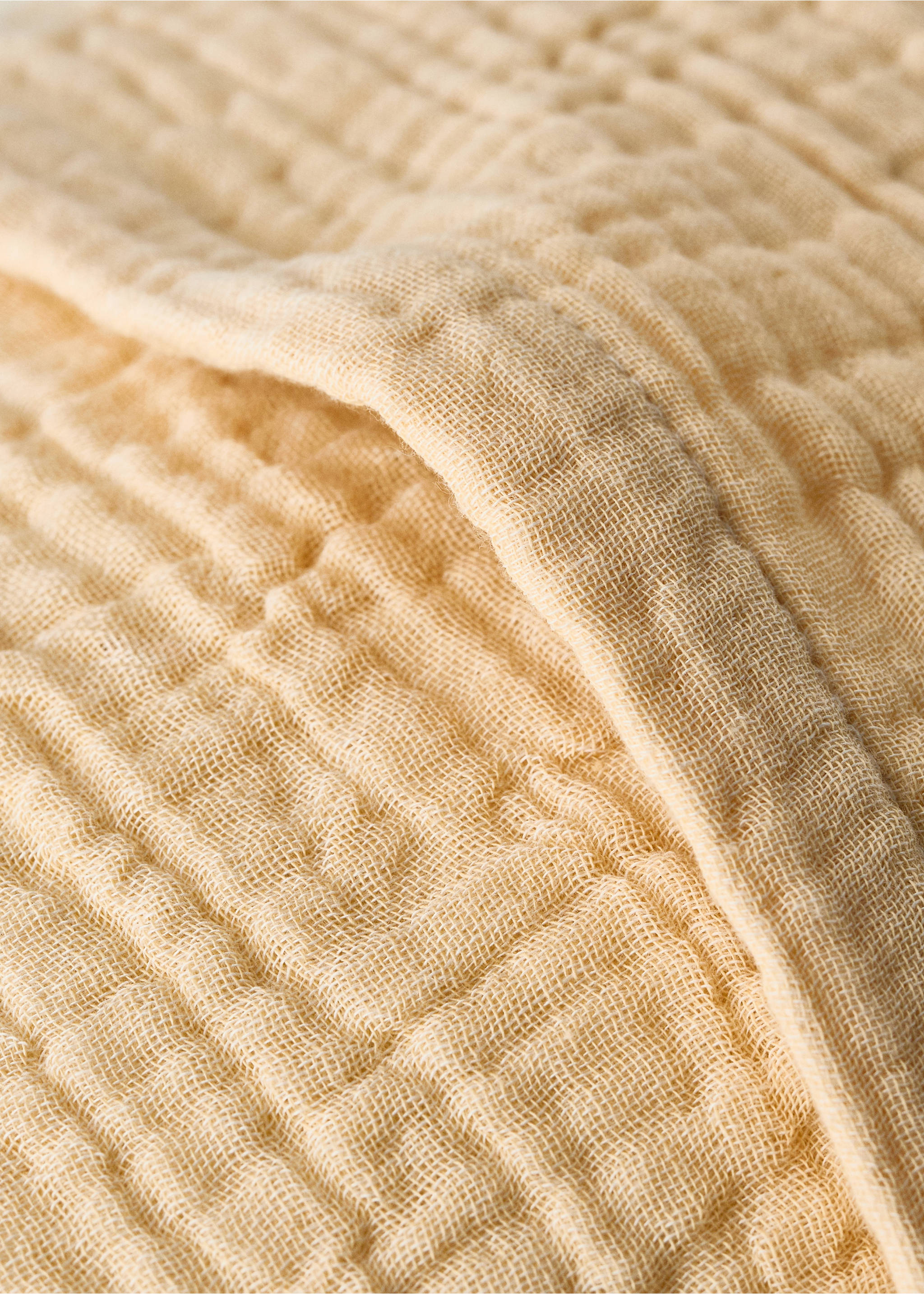 Children's cushion cover cotton gauze garment-dyed 30x40cm - Details of the article 2, Yellow. Ref: 27073338-00.