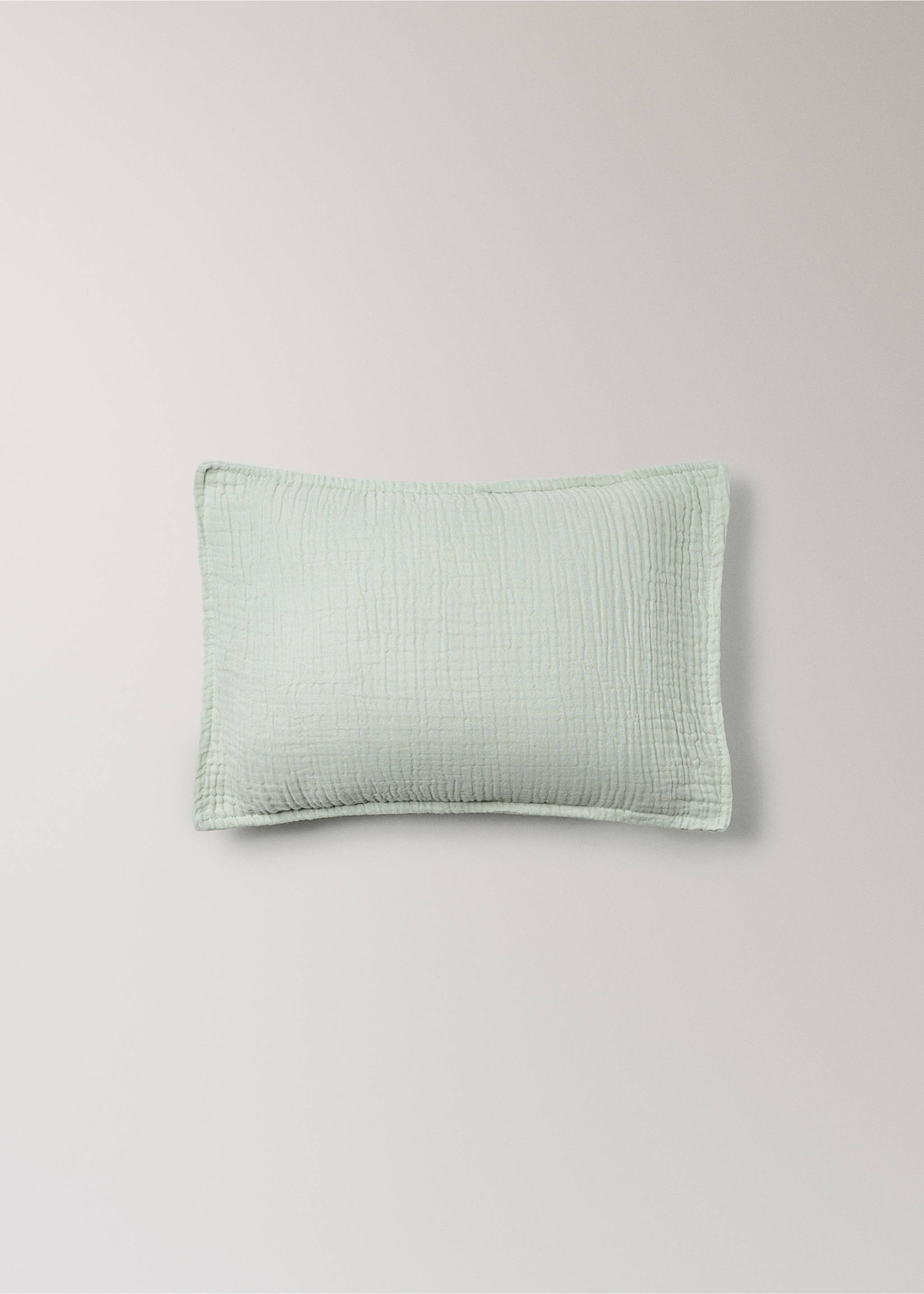 Housse de coussin enfant en gaze de coton teint en pièce, 30 x 40 cm - Article sans modèle, Vert d´eau. Ref: 27073338-00.