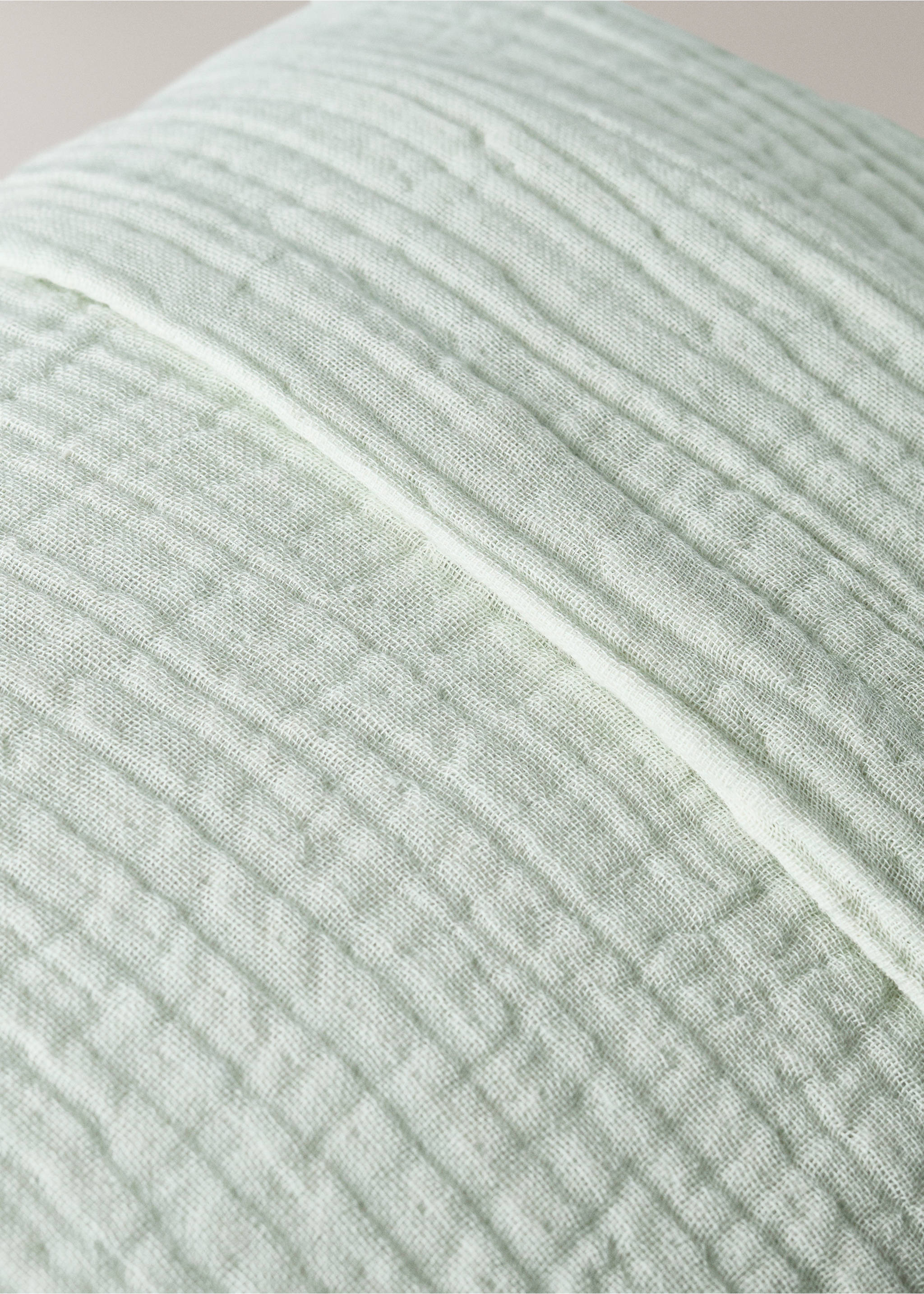 Housse de coussin enfant en gaze de coton teint en pièce, 30 x 40 cm - Détail de l'article 2, Vert d´eau. Ref: 27073338-00.