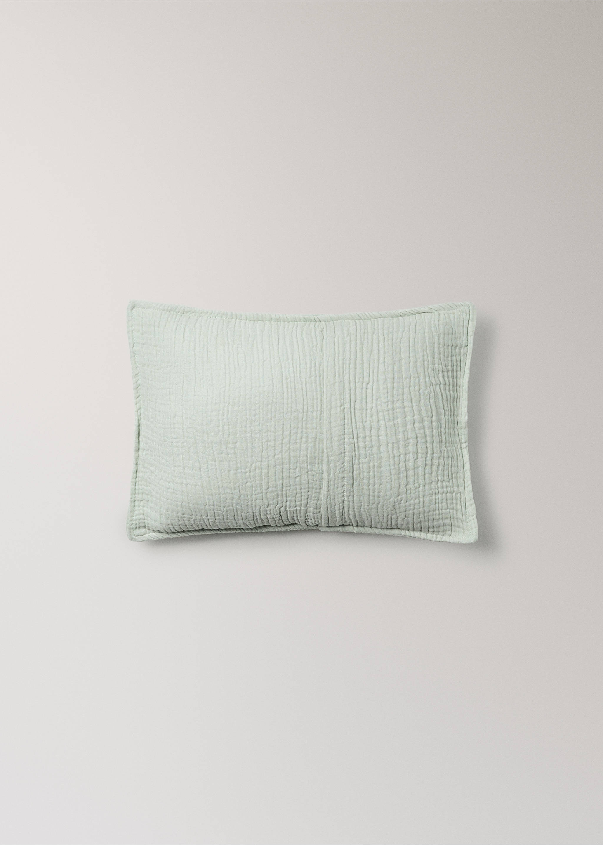 Housse de coussin enfant en gaze de coton teint en pièce, 30 x 40 cm - Détail de l'article 4, Vert d´eau. Ref: 27073338-00.