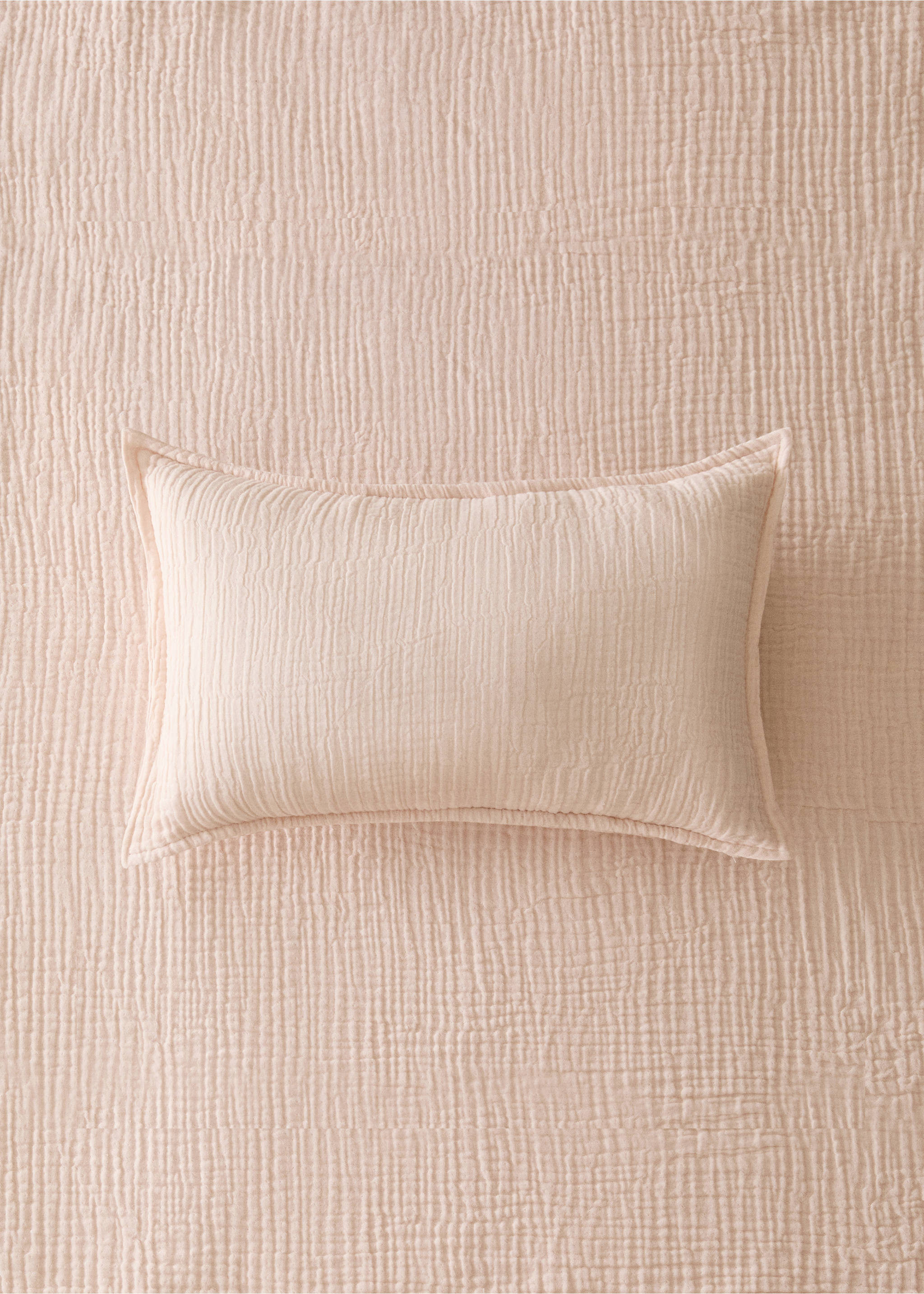 Housse de coussin enfant en gaze de coton teint en pièce, 30 x 40 cm - Plan général, Rose. Ref: 27073338-00.