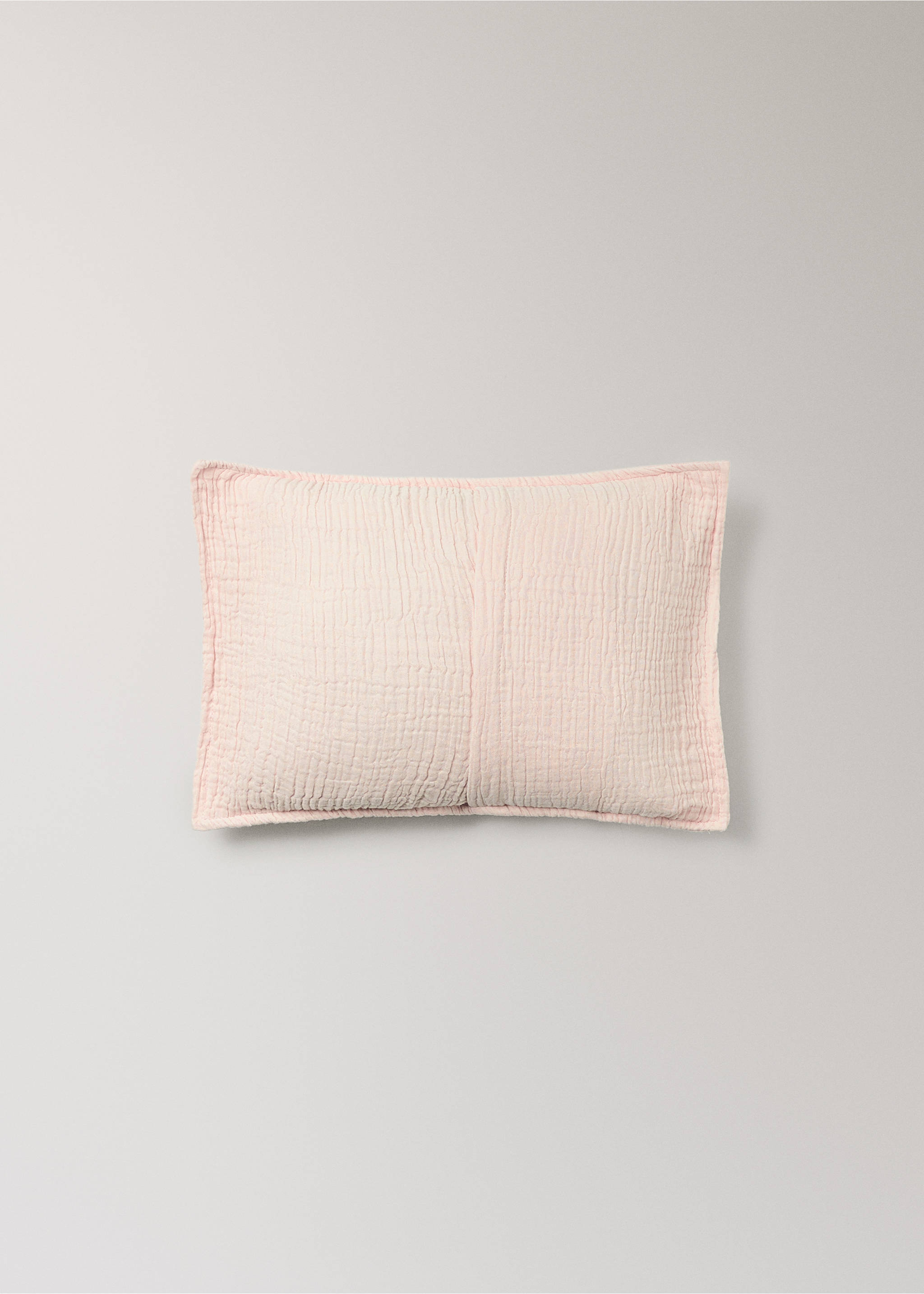 Housse de coussin enfant en gaze de coton teint en pièce, 30 x 40 cm - Détail de l'article 4, Rose. Ref: 27073338-00.