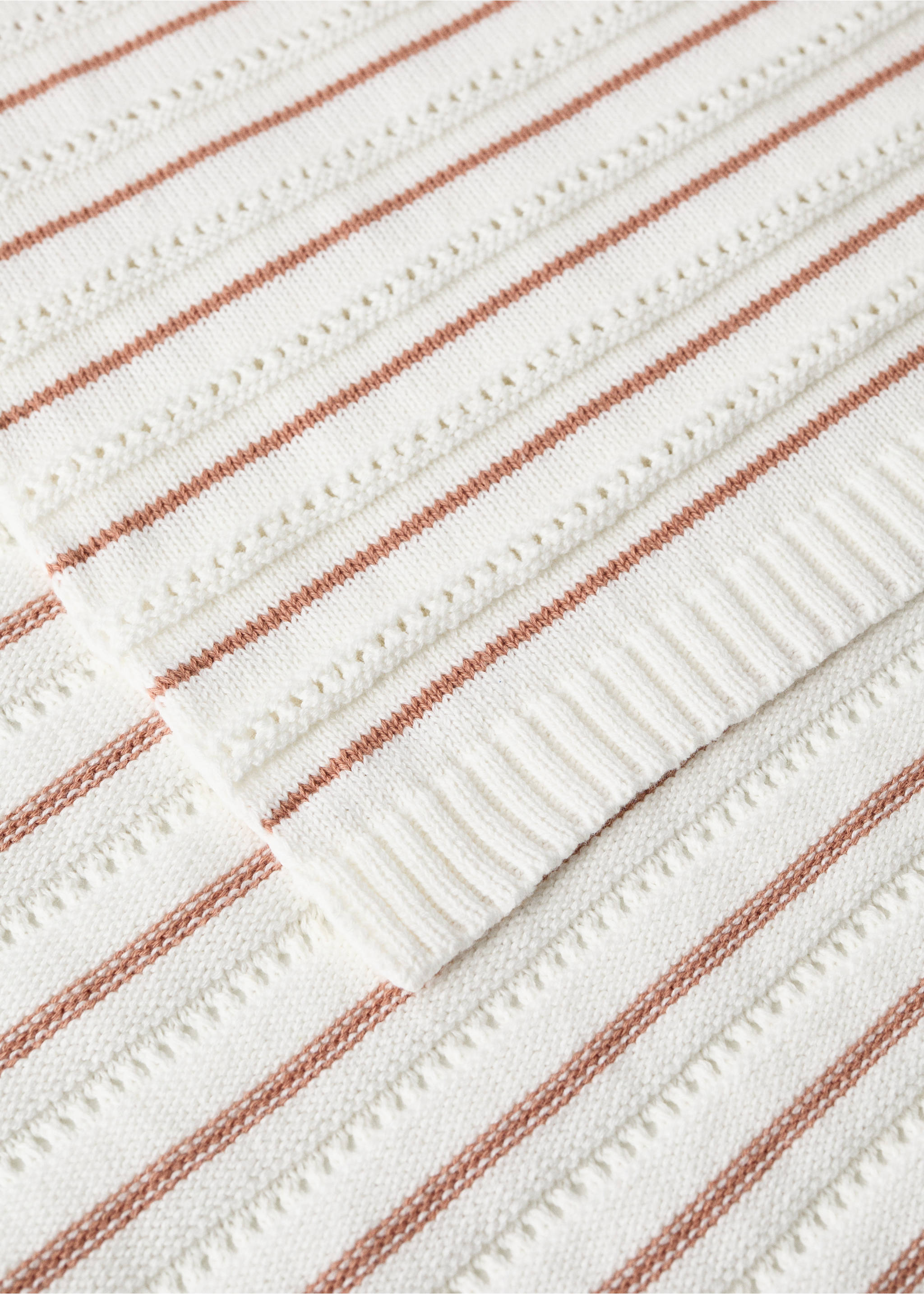 Manta infantil algodón rayas - Detalle del artículo 1, Caramelo. Ref: 27073339-00.