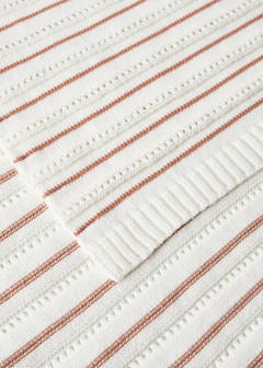Children's cotton striped blanket — Caramel 2
