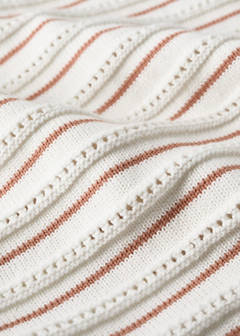 Children's cotton striped blanket — Caramel 3