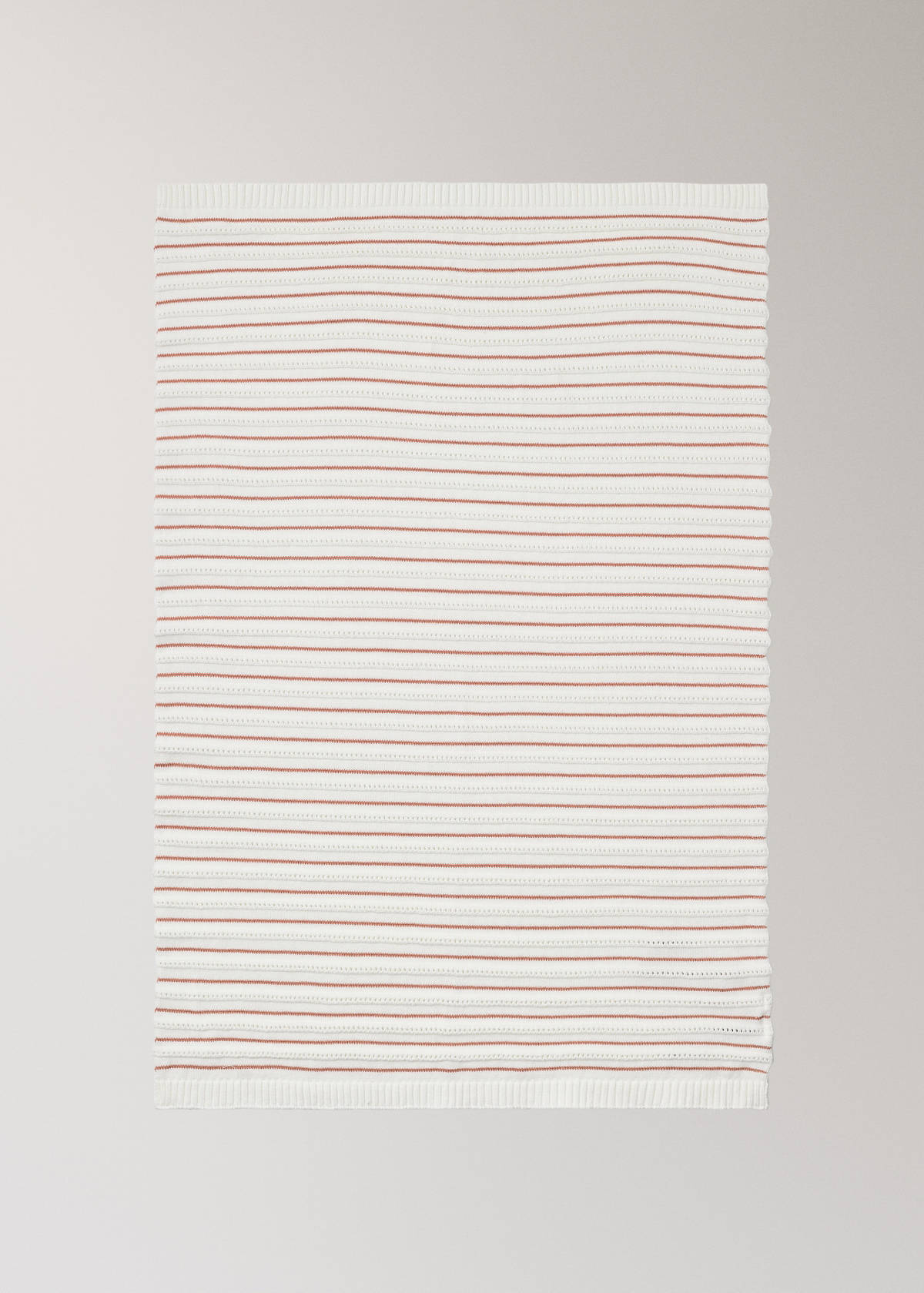 Children's cotton striped blanket — Caramel