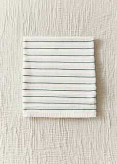 Children's cotton striped blanket — Petrol Blue 1