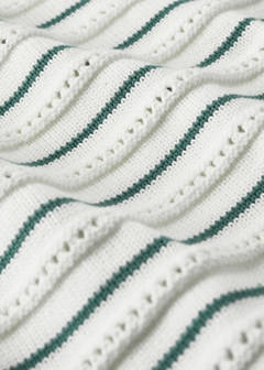 Children's cotton striped blanket — Petrol Blue 3