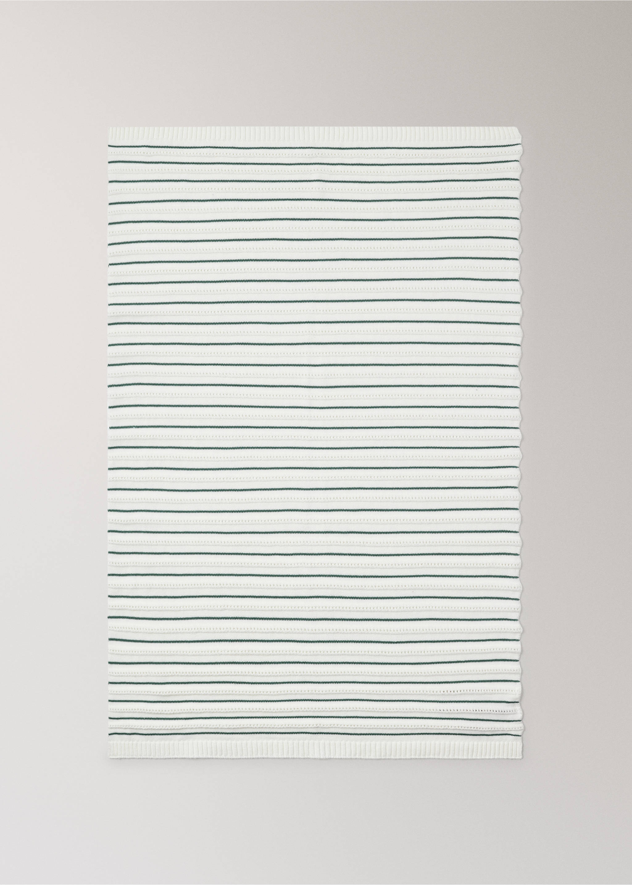 Children's cotton striped blanket - Details of the article 3, Petrol Blue. Ref: 27073339-00.