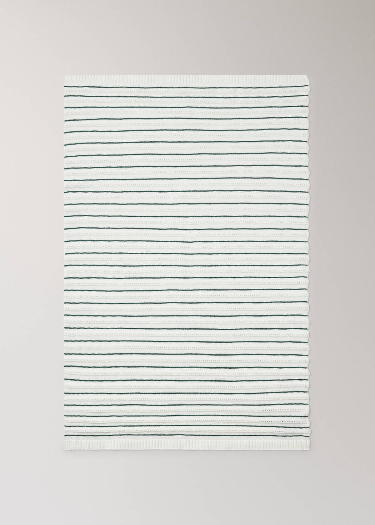 Children's cotton striped blanket — Petrol Blue
