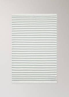 Children's cotton striped blanket — Petrol Blue 4