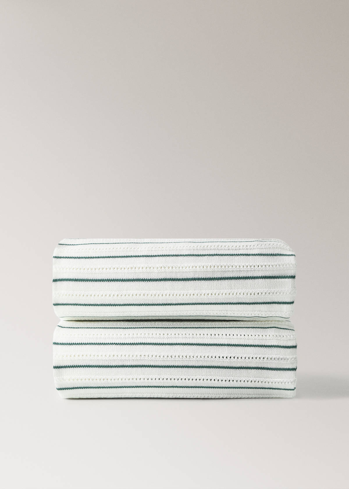 Children's cotton striped blanket — Petrol Blue