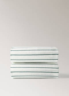 Children's cotton striped blanket — Petrol Blue 6