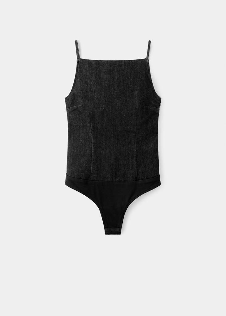 Fitted denim body — Black