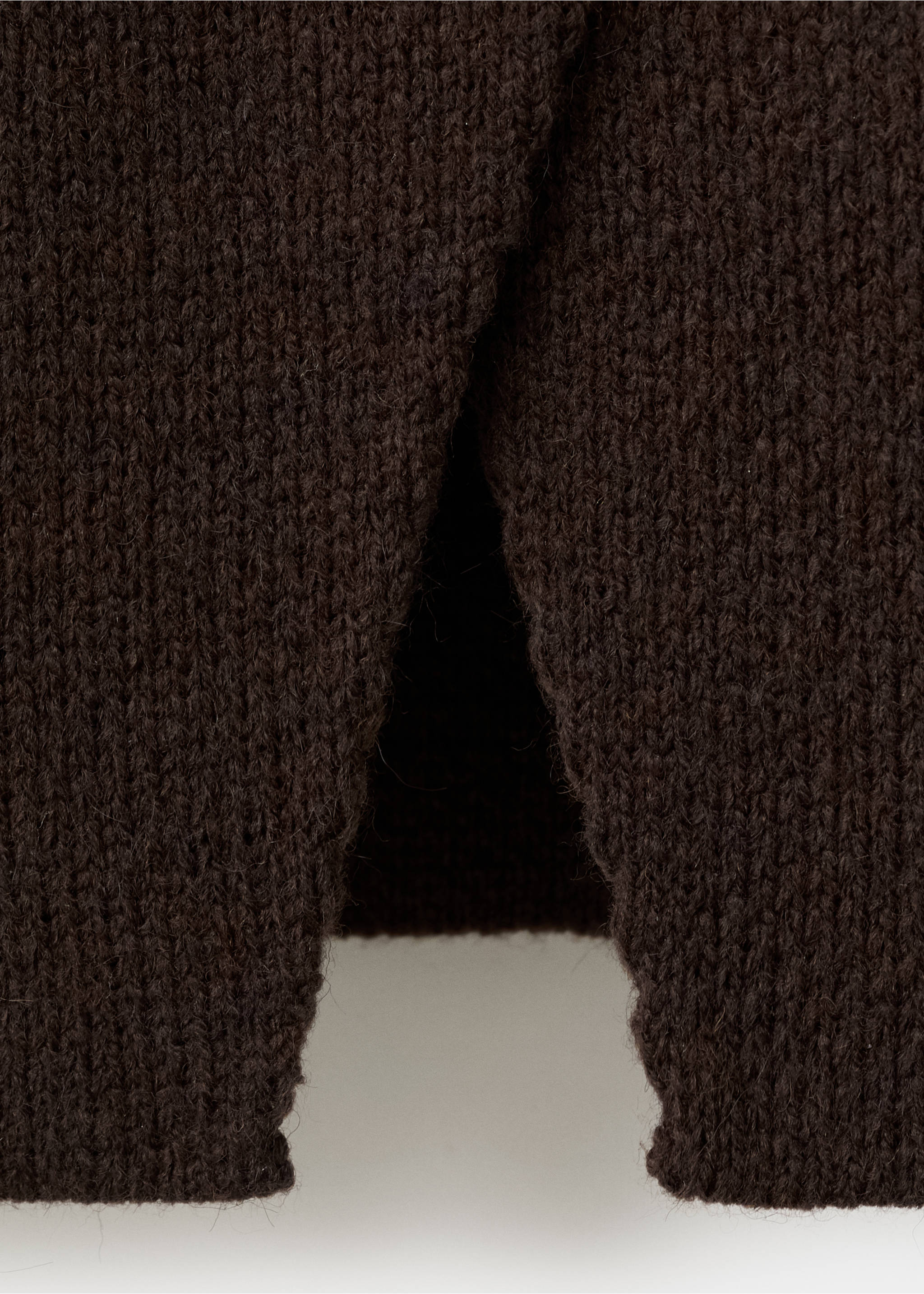 Knitted jacket with jewel buttons - Details of the article 8, Chocolate. Ref: 27073344-00.