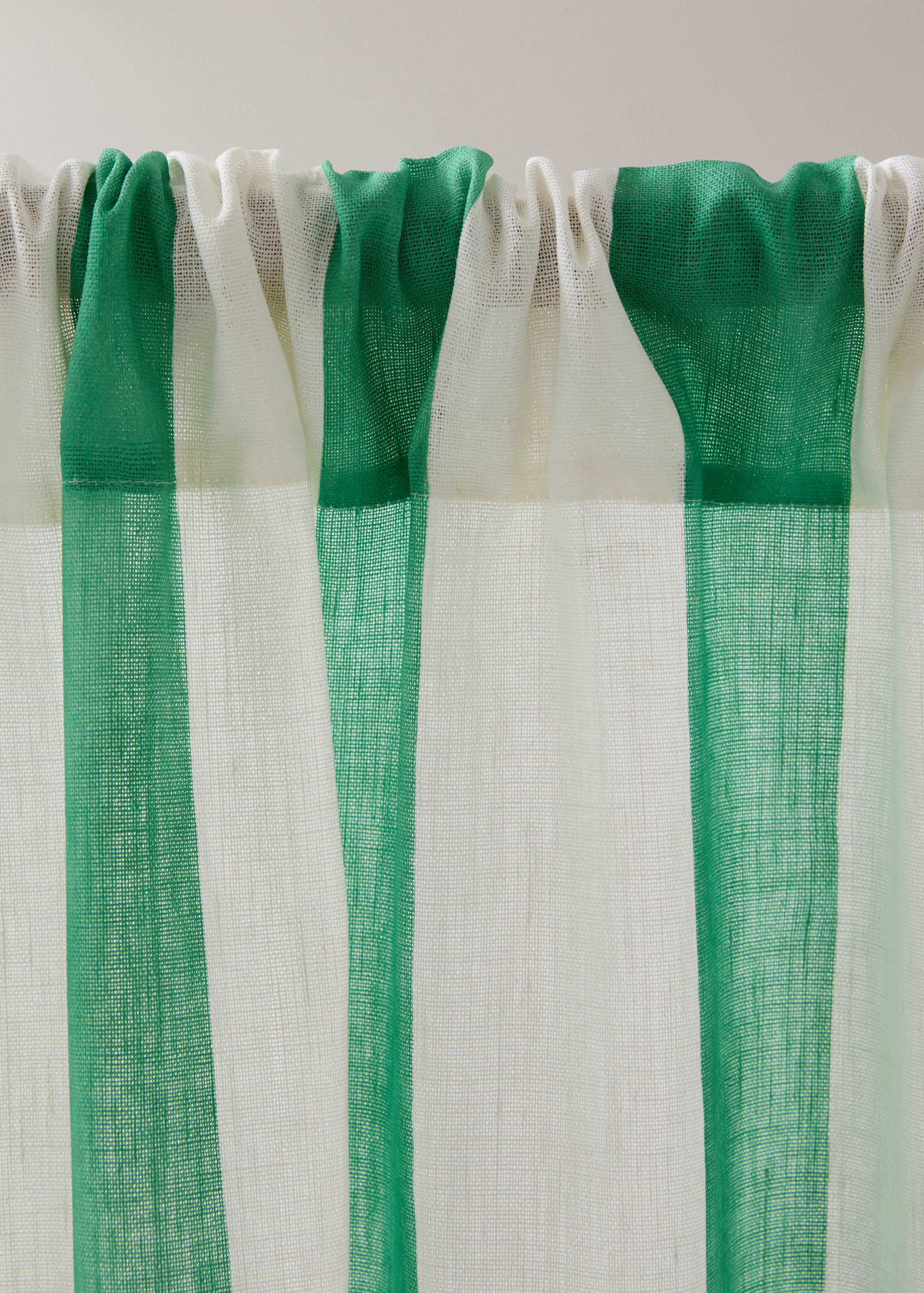 Linen cotton striped curtain with low transparency - Details of the article 2