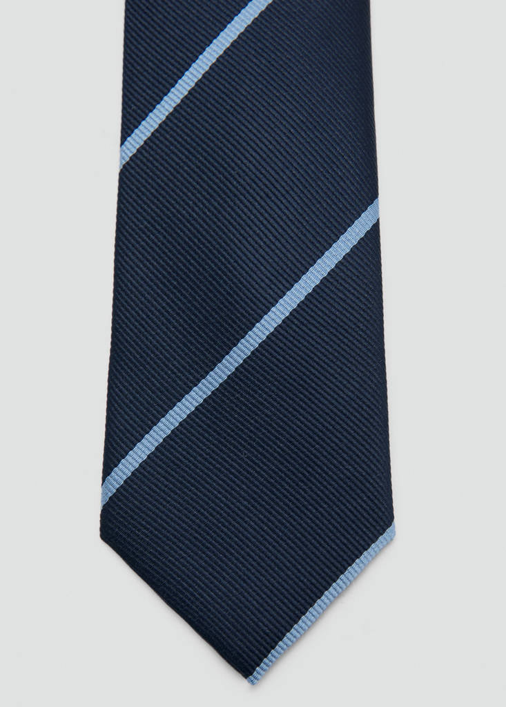 Striped tie — Navy