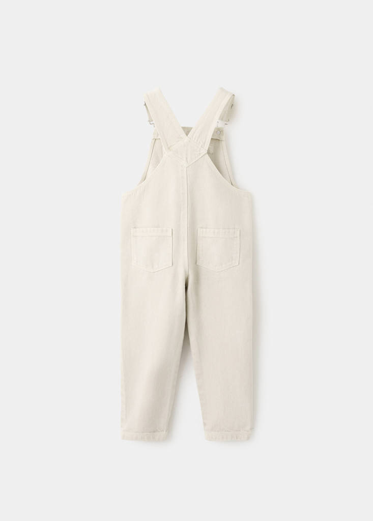 Long denim dungarees — Ice Grey