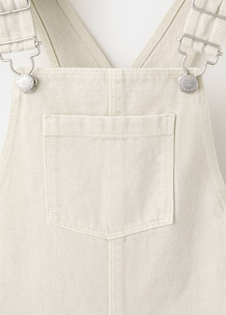 Long denim dungarees — Ice Grey