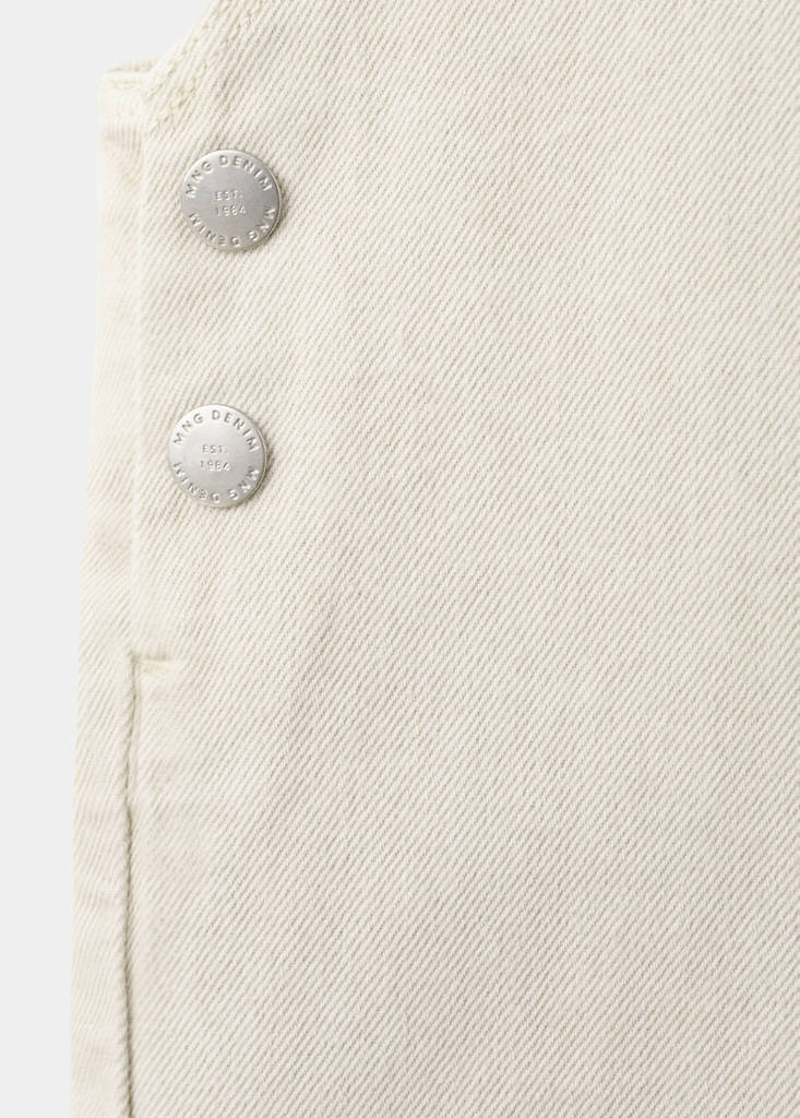 Long denim dungarees — Ice Grey