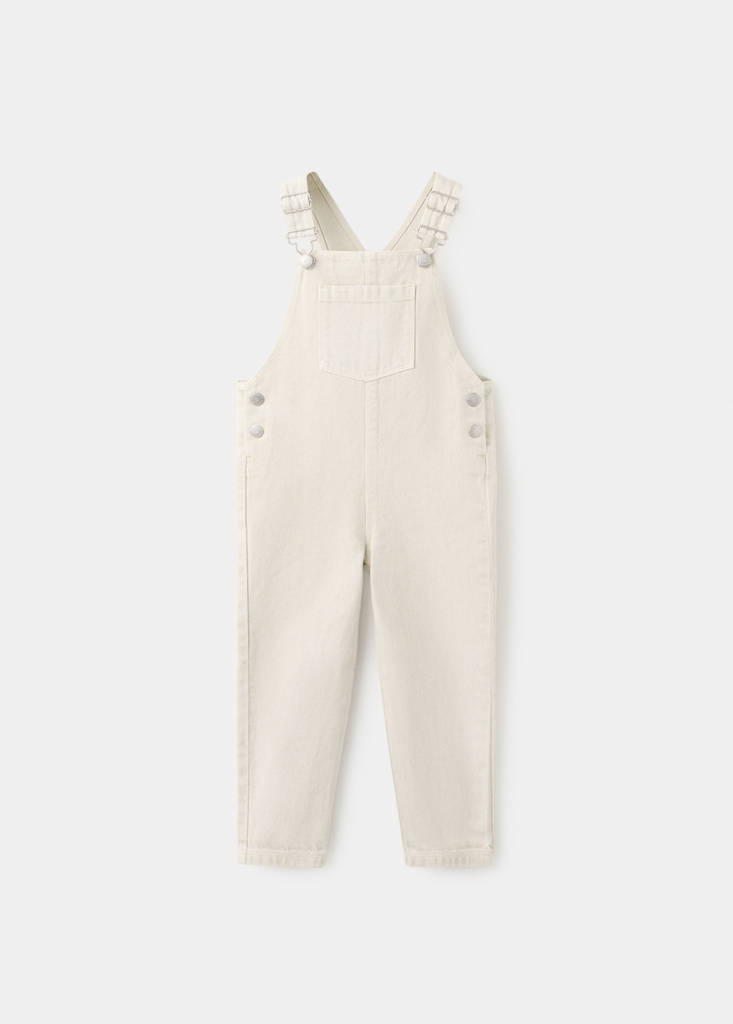 Long denim dungarees — Ice Grey