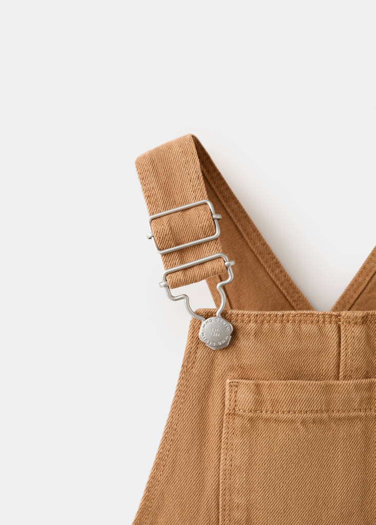 Long denim dungarees — Ochre