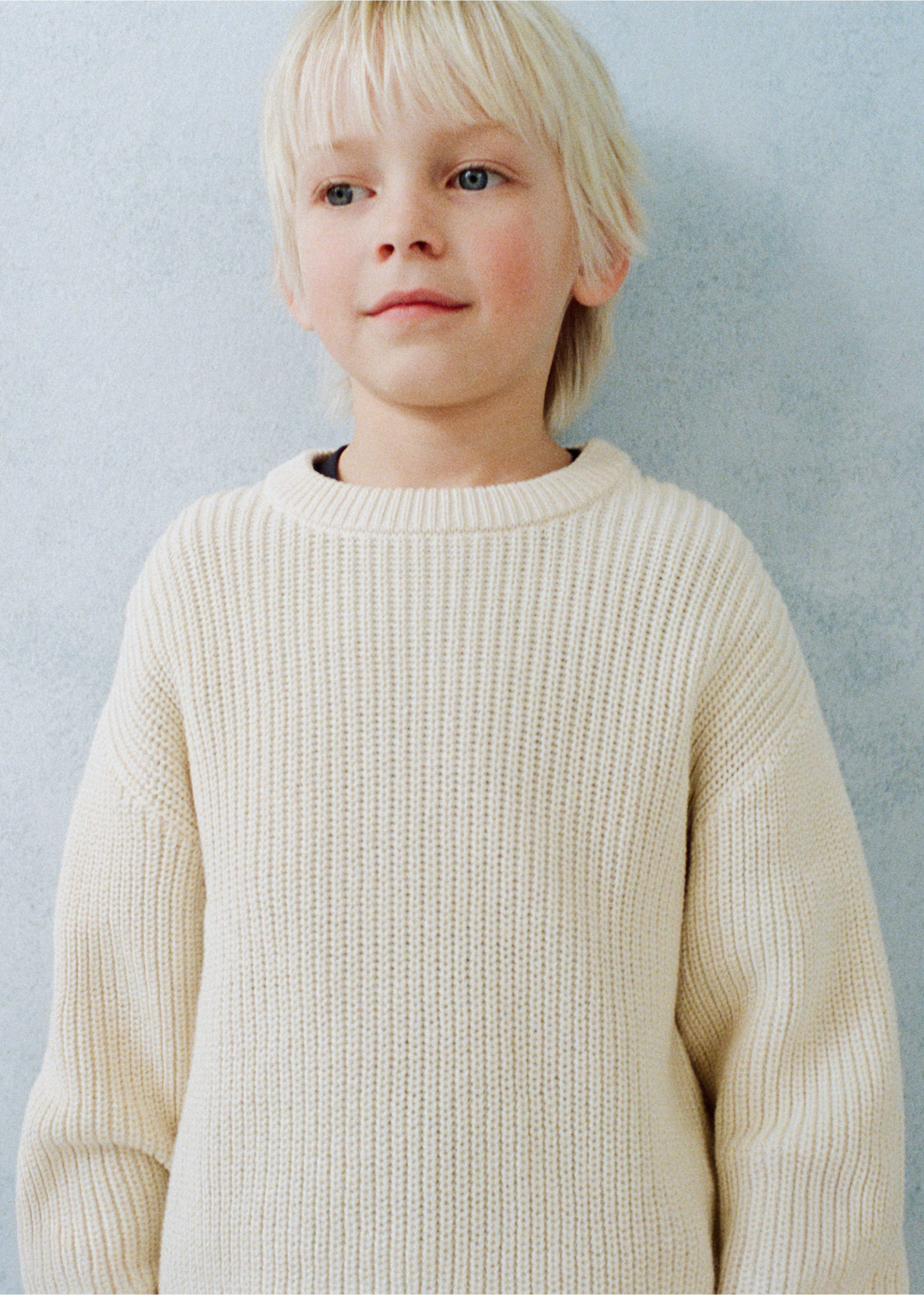 100% cotton knitted sweater - General plane, Sand. Ref: 27073711-00.