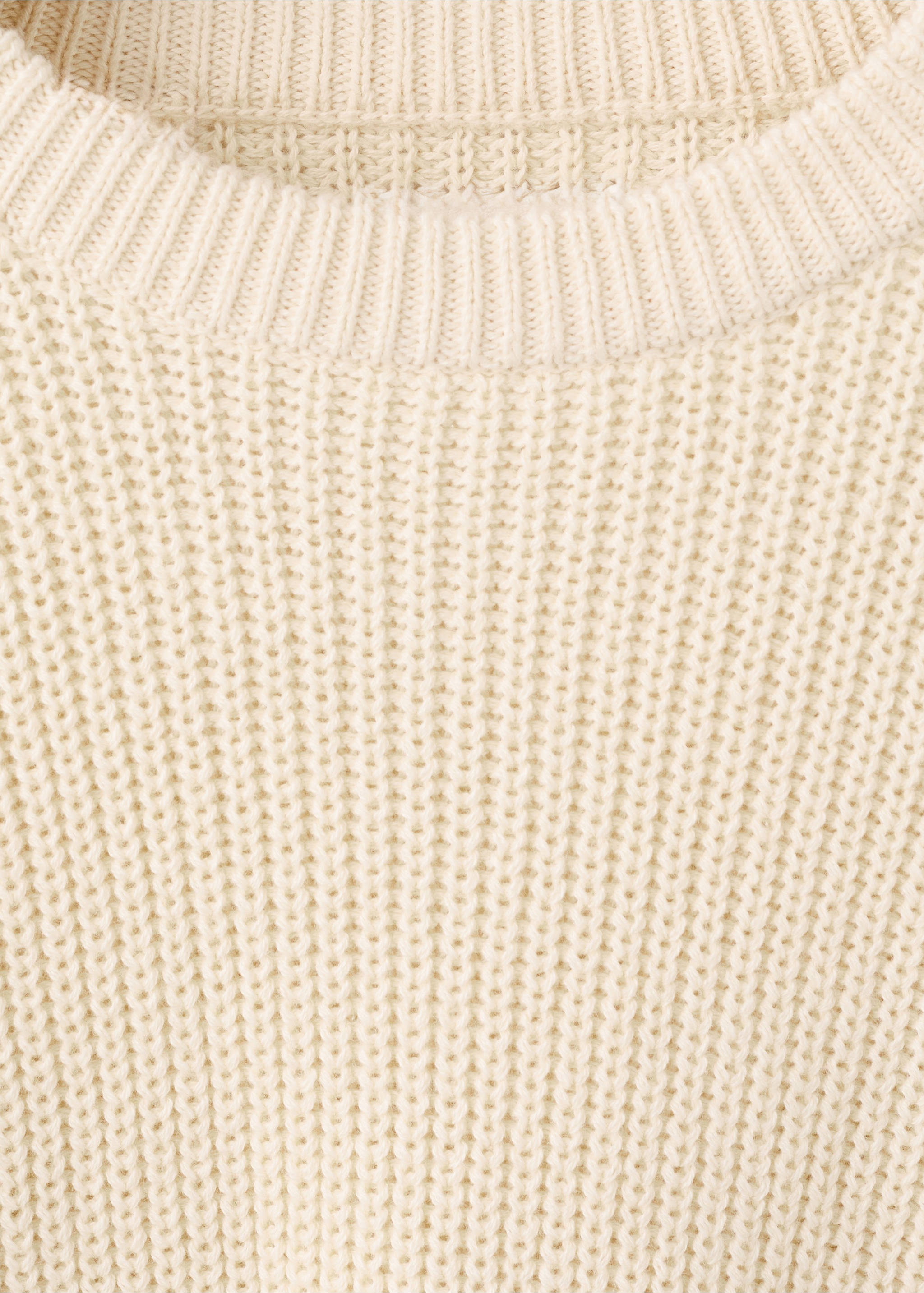 100% cotton knitted sweater - Details of the article 8, Sand. Ref: 27073711-00.