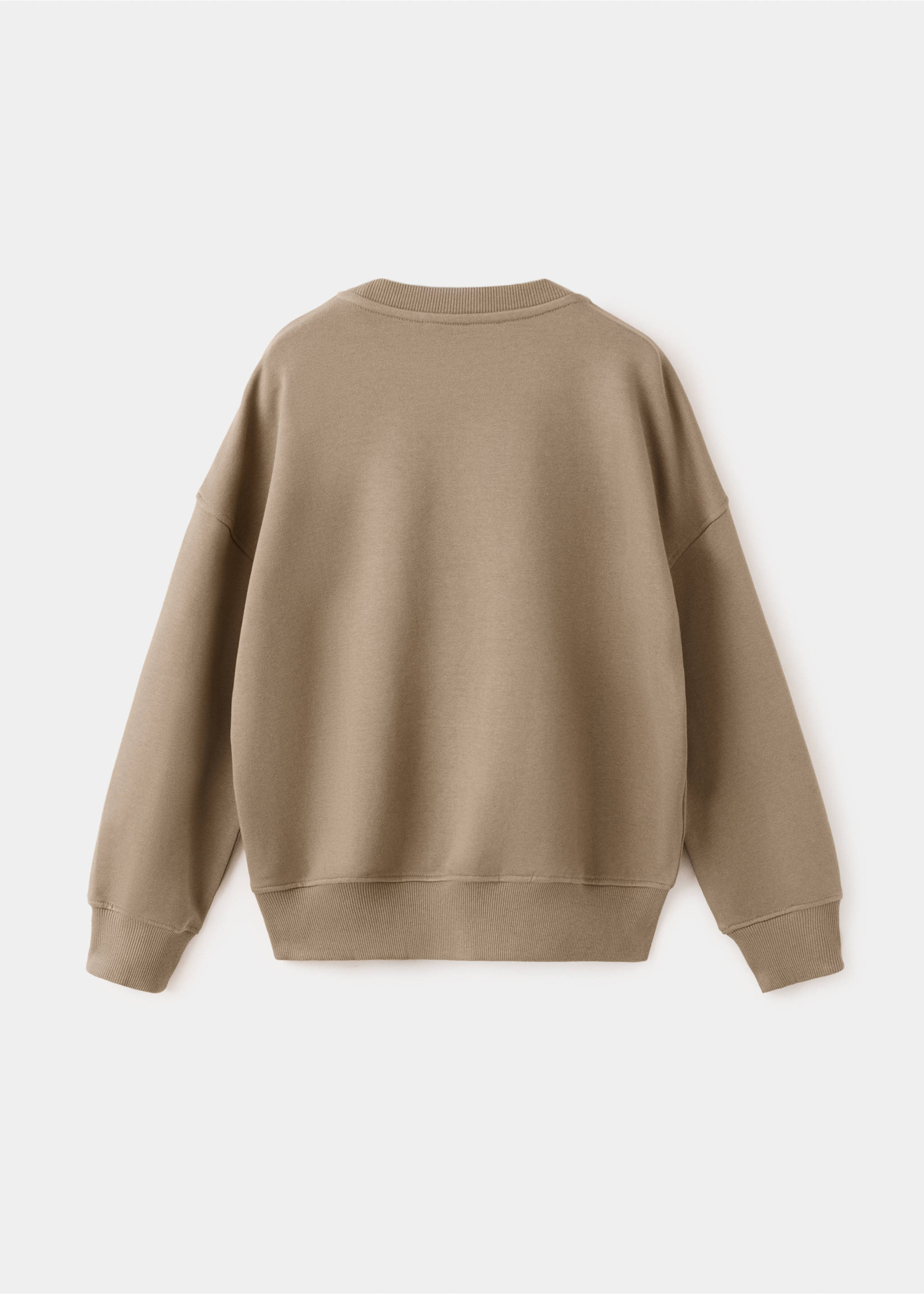 Sweat-shirt coton détails brodés - Verso de l’article, Marron. Ref: 27073712-00.