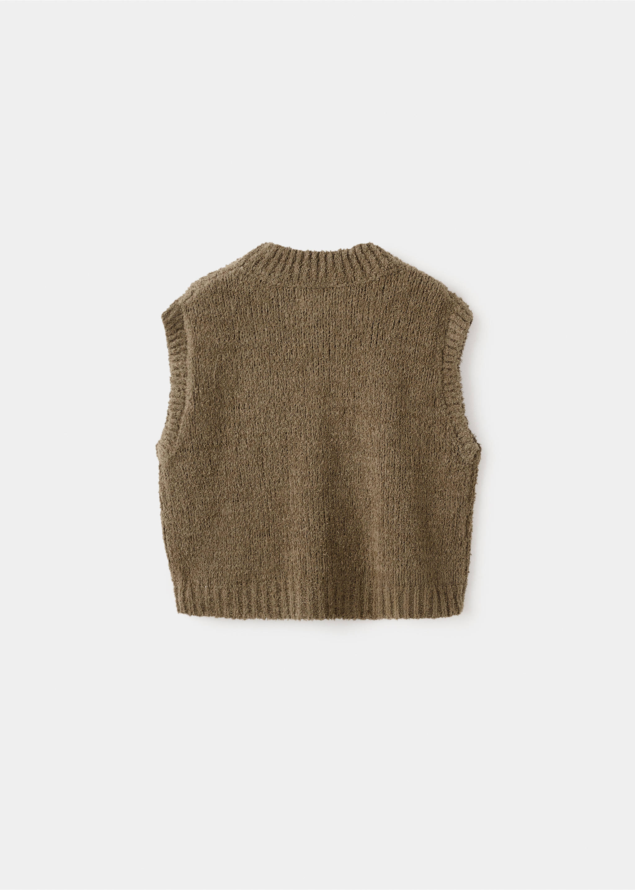 Knitted gilet - Reverse of the article, Chocolate. Ref: 27073713-00.