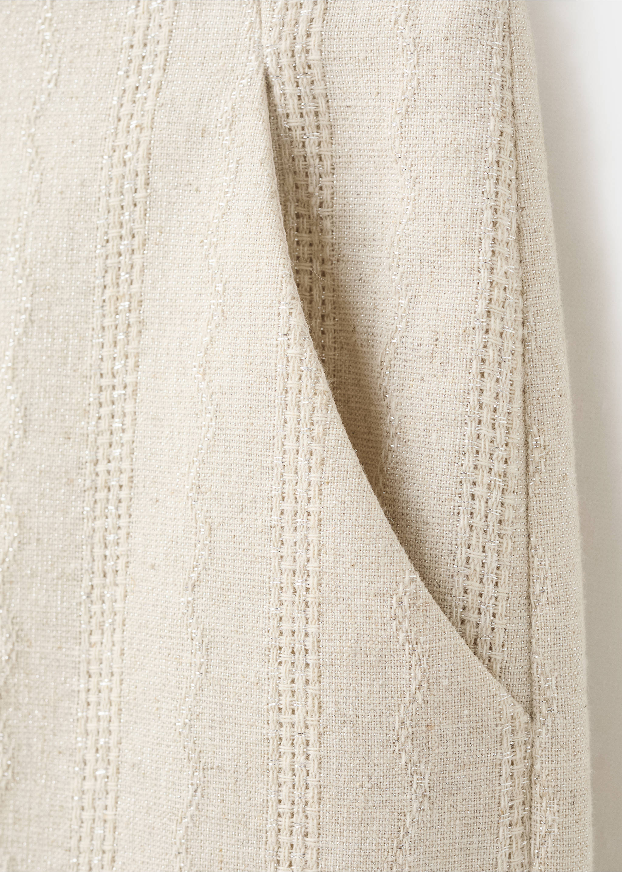 Embroidered wide leg trousers - Details of the article 0, Beige. Ref: 27073716-00.