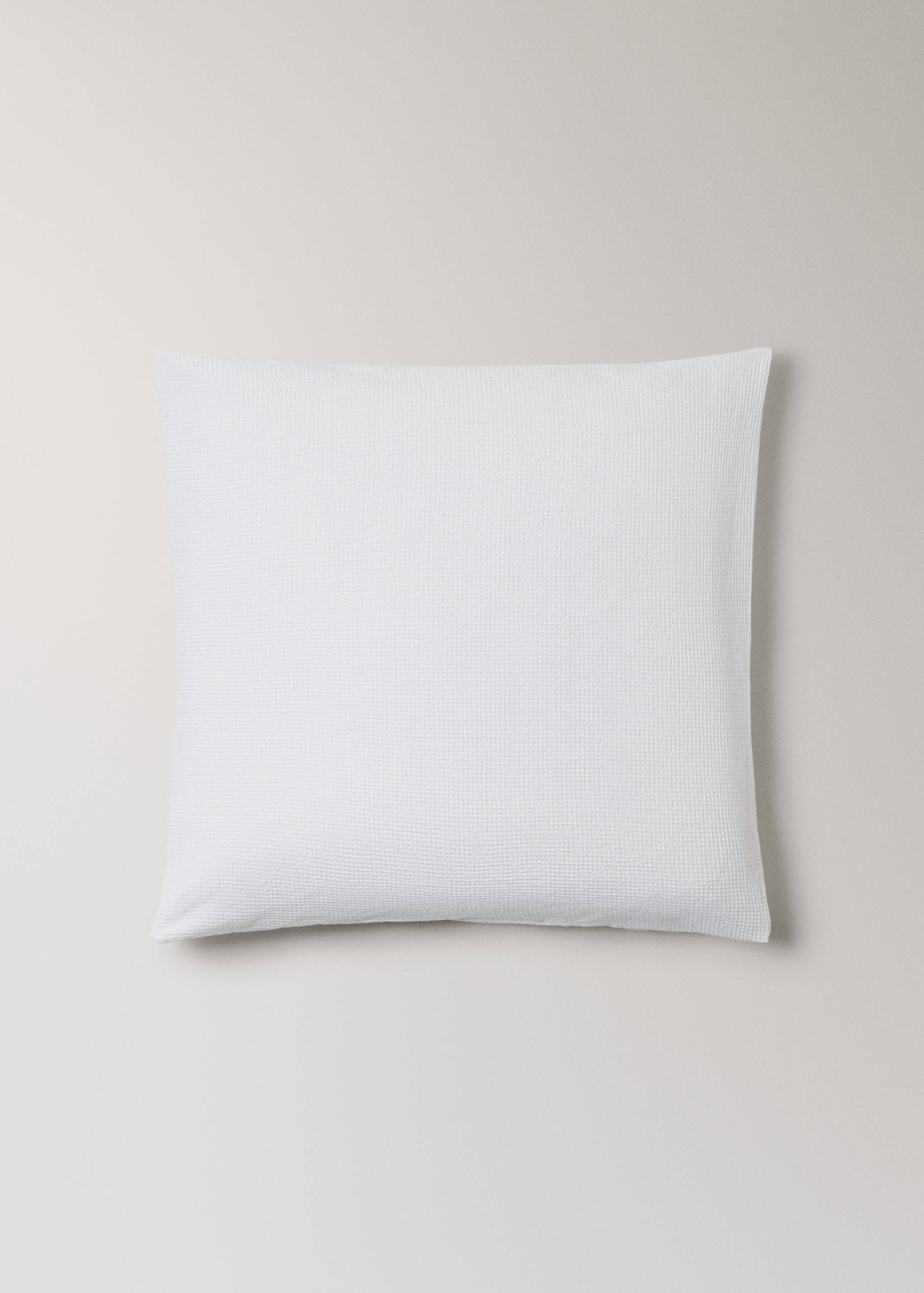 Deux taies d'oreiller coton garment-dyed mini waffle 60x60 cm - Article sans modèle