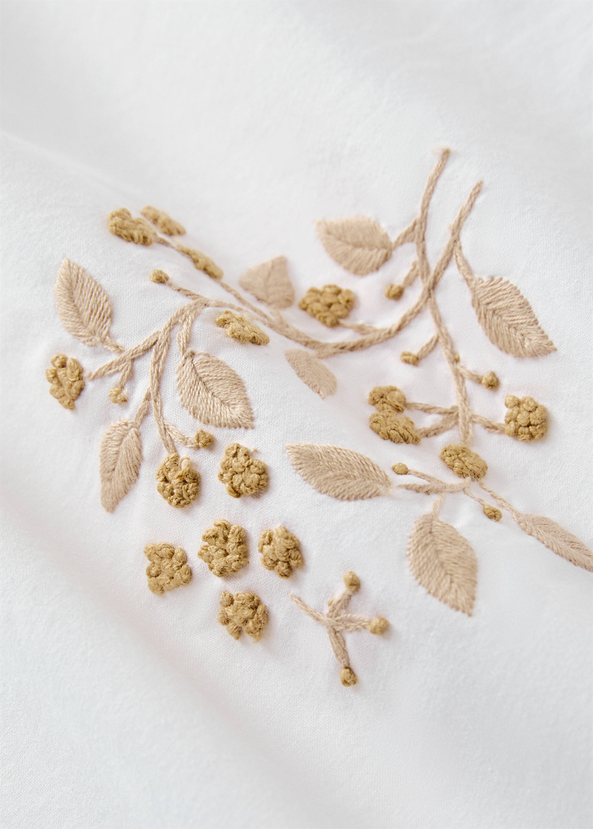 Percale cotton duvet cover with embroidered flowers for 90 cm bed - Details of the article 1