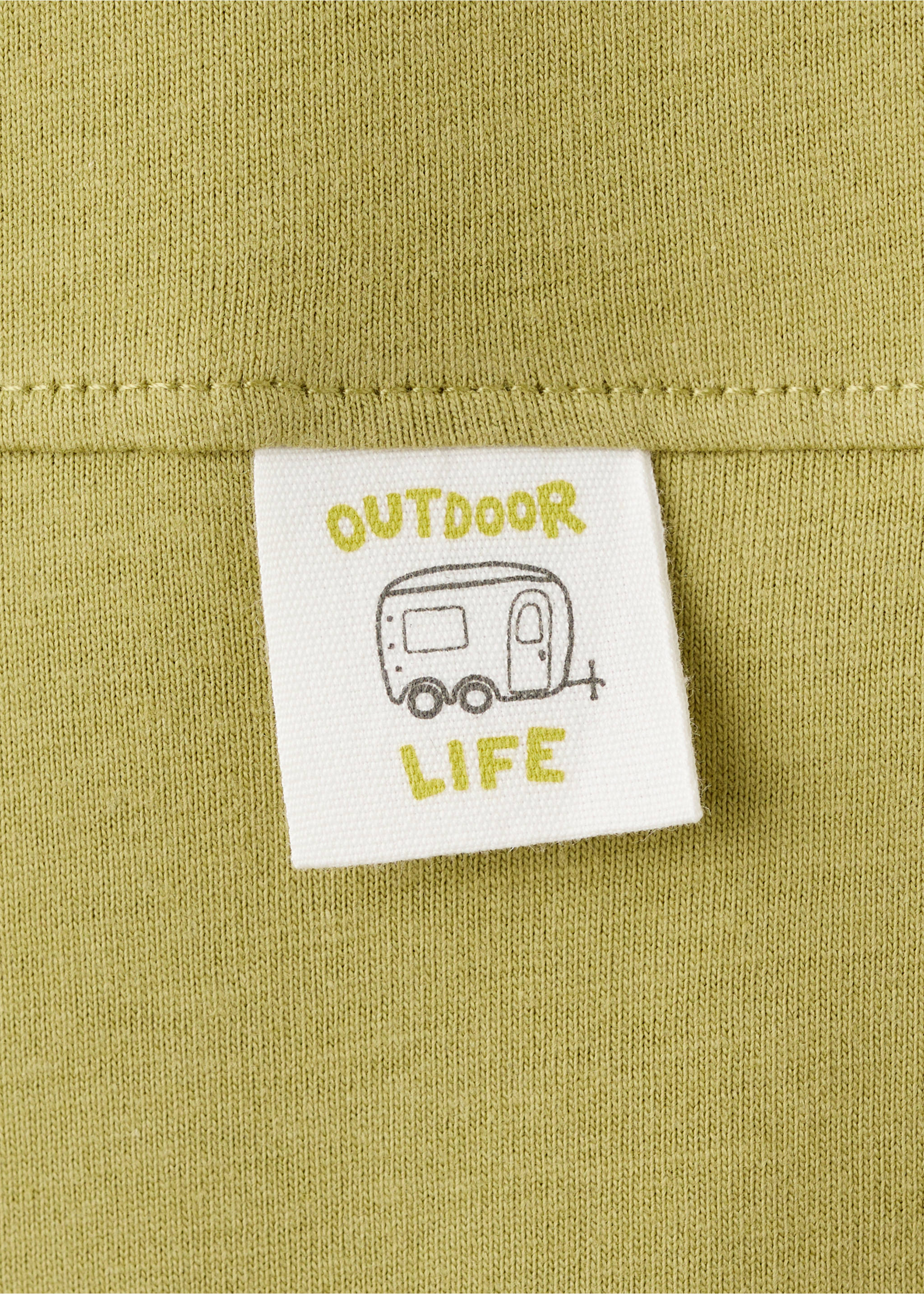 Cotton t-shirt with pocket detail - Details of the article 0, Lime. Ref: 27073723-00.